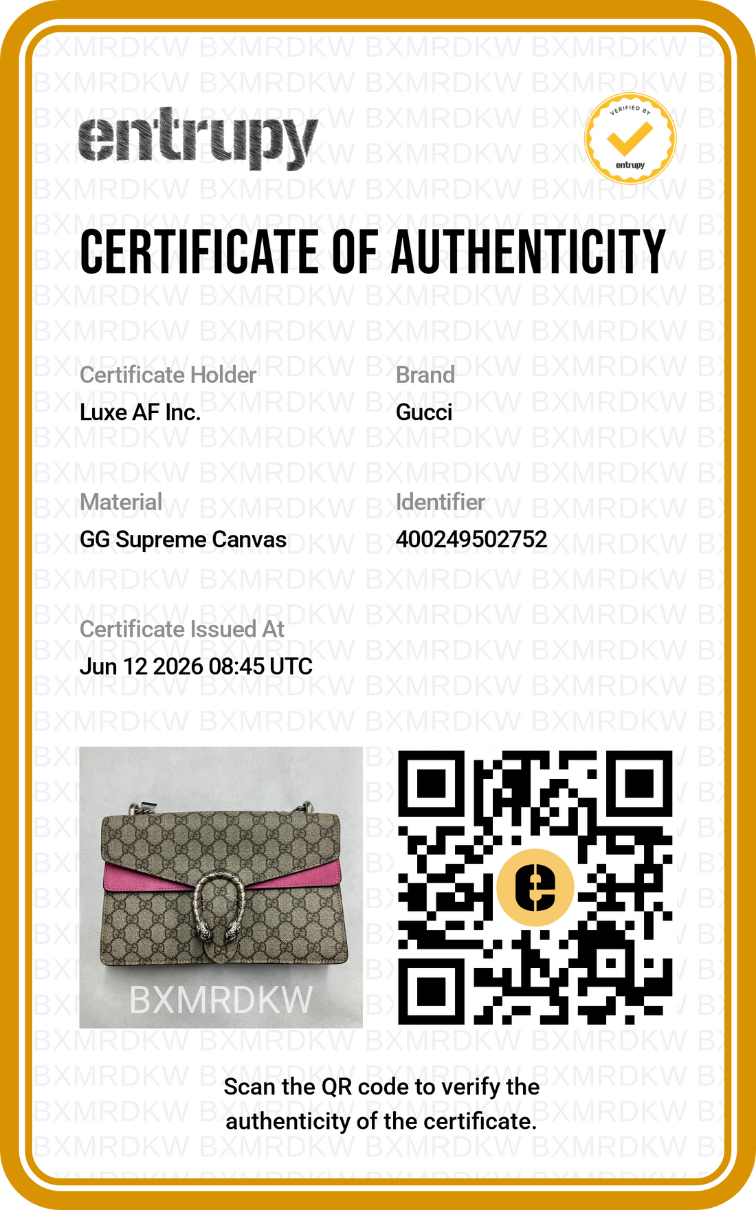 Gucci Dionysus GG Supreme Canvas Medium Size Shoulder Bag With Pink Tirm GG1355