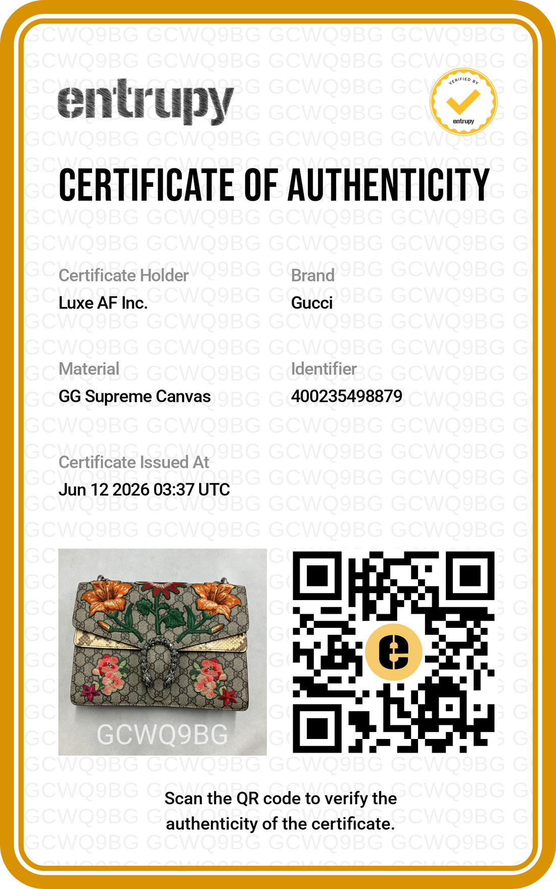 Gucci Dionysus Flower Embroidery GG Supreme Canvas Shoulder Bag GG1316