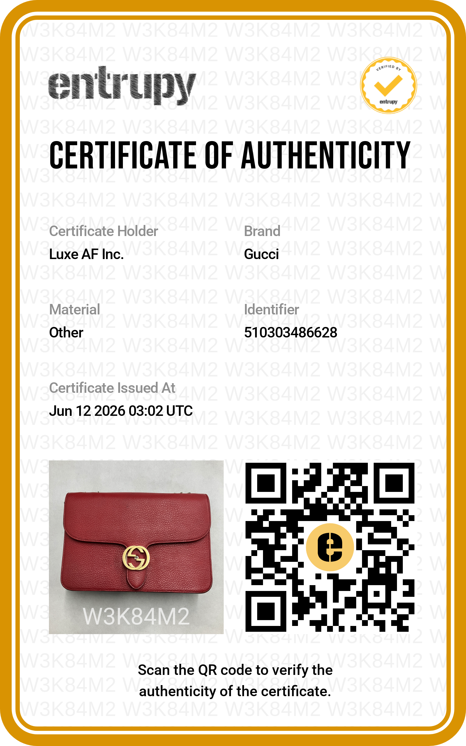 Gucci Interlocking G Red Leather Wallet On Chain GG1318