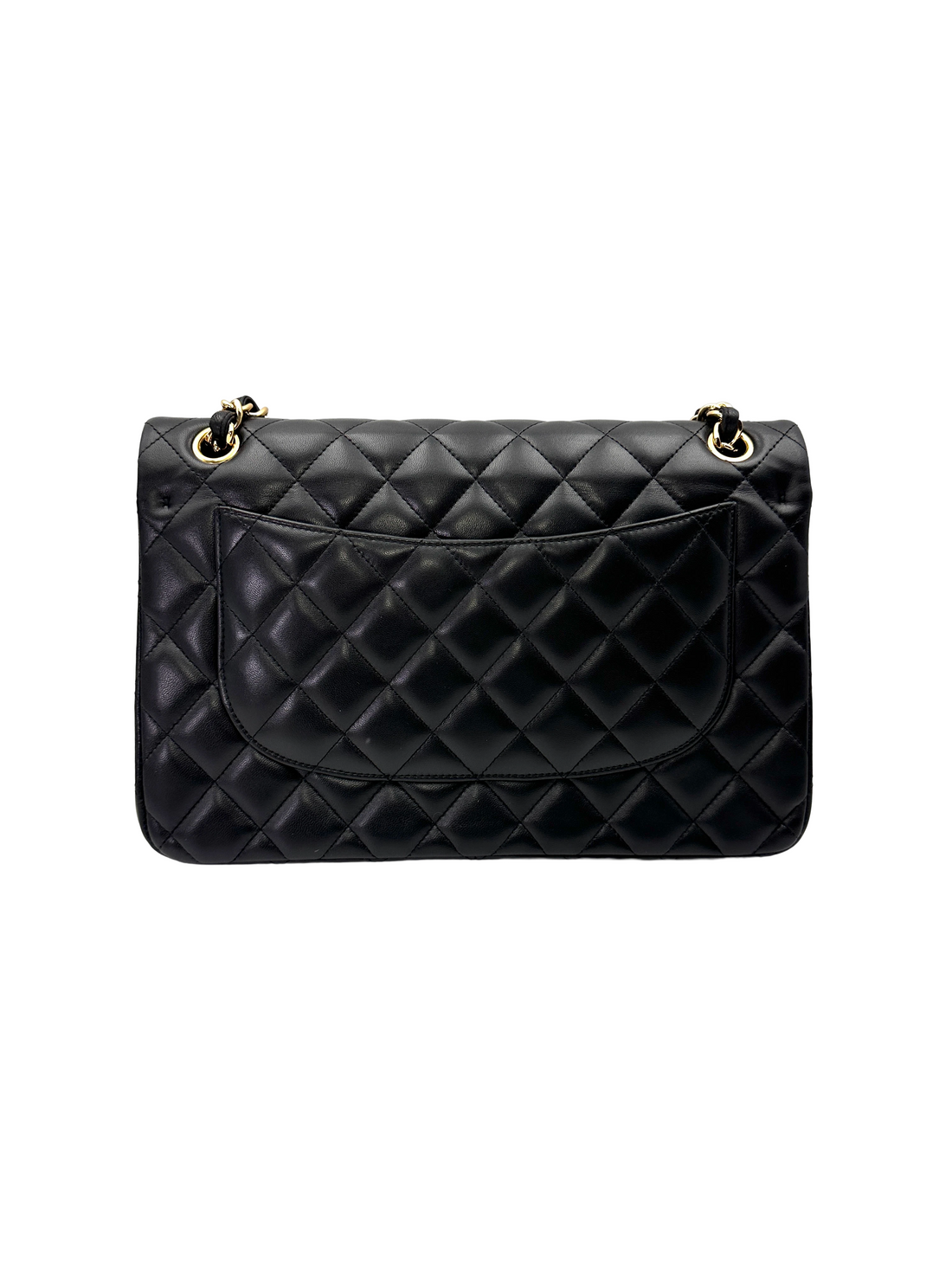 Chanel Classic Flap Black Quilted Leather Jumbo Shoulder Bag With Gold Buckle(15***82) CC2164