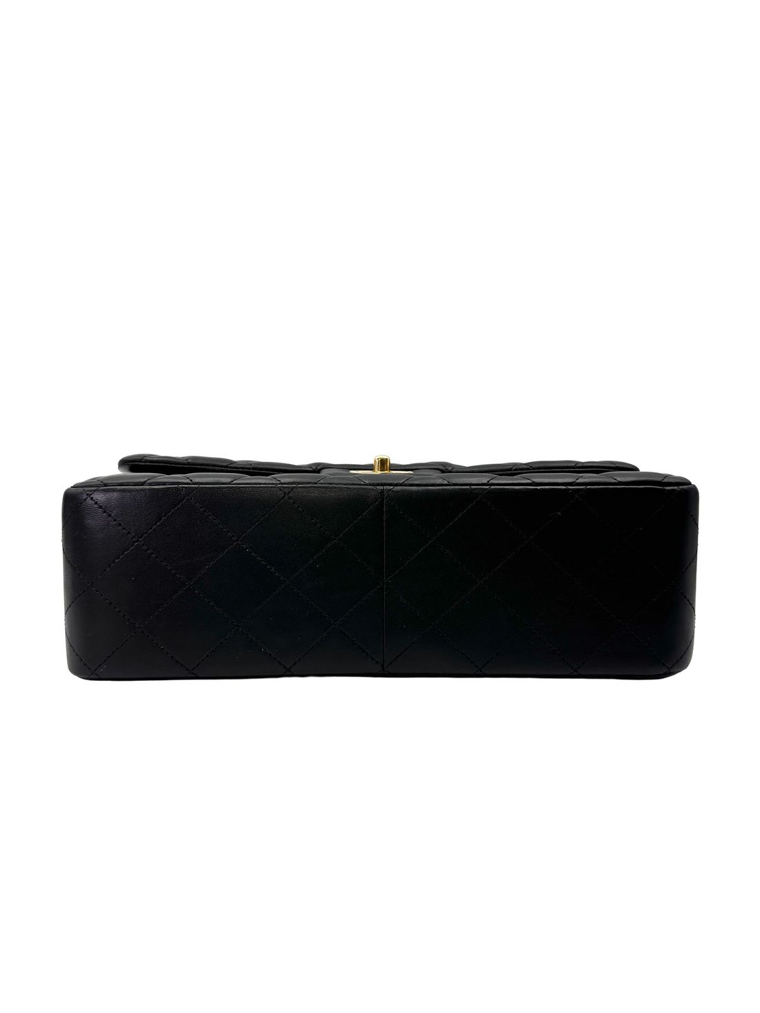 Chanel Classic Flap Black Quilted Leather Jumbo Shoulder Bag With Gold Buckle(15***82) CC2164