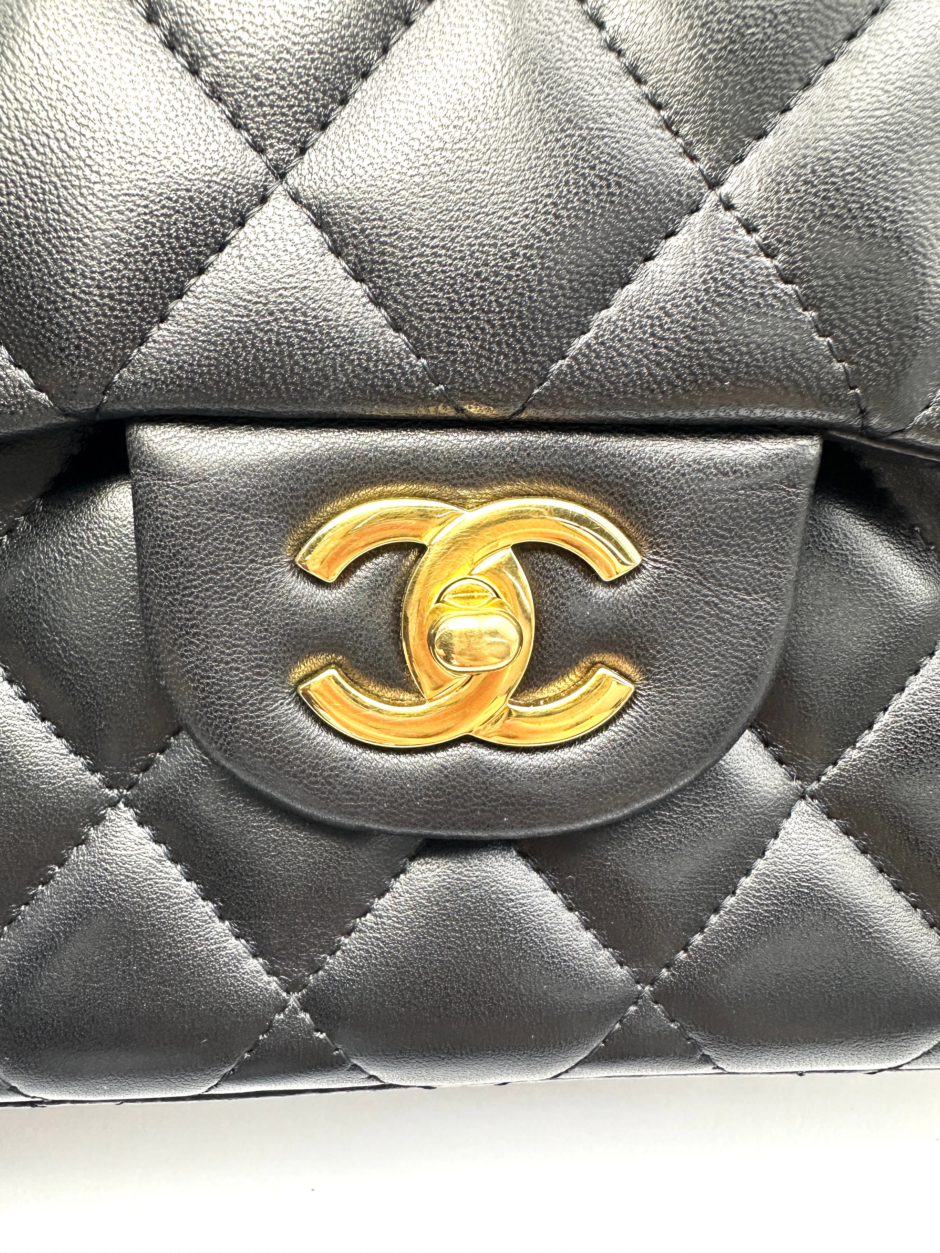 Chanel Classic Flap Black Quilted Leather Jumbo Shoulder Bag With Gold Buckle(15***82) CC2164