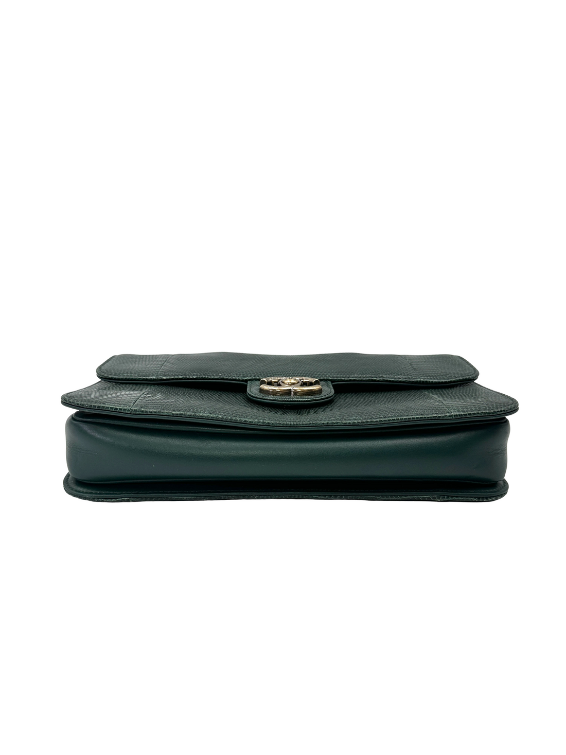 Chanel Green Embossed Lizard Leather Shoulder Bag(18***77) IRIS243