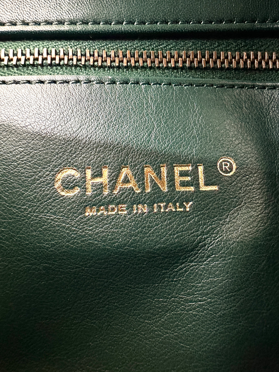 Chanel Green Embossed Lizard Leather Shoulder Bag(18***77) IRIS243
