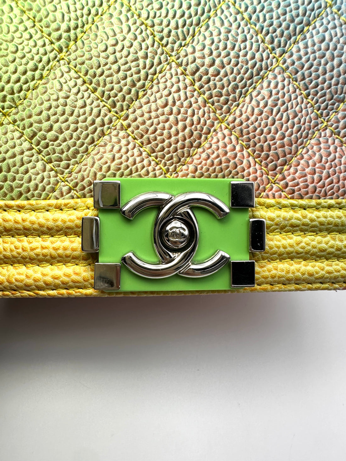 Chanel LeBoy Rainbow Pastel Ombre Quilted Leather Mini Flap Bag(22***30) IRIS241