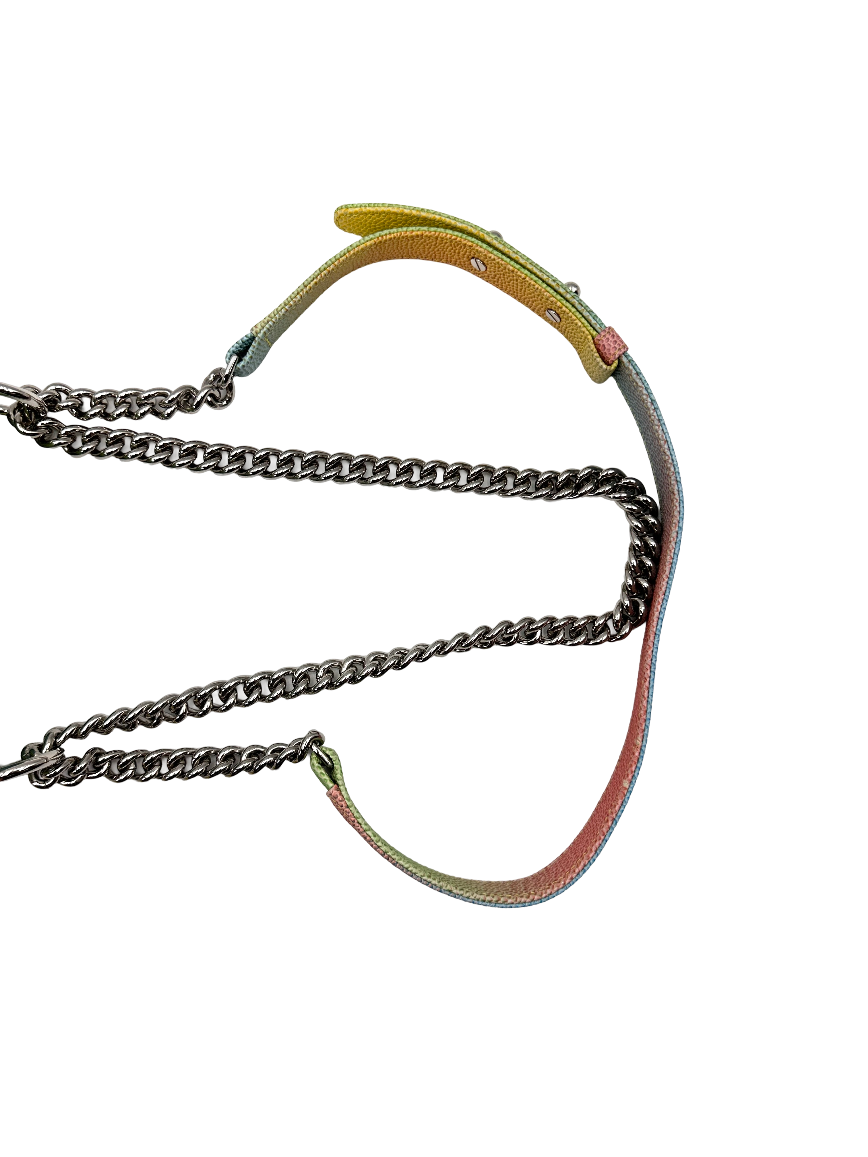 Chanel LeBoy Rainbow Pastel Ombre Quilted Leather Mini Flap Bag(22***30) IRIS241