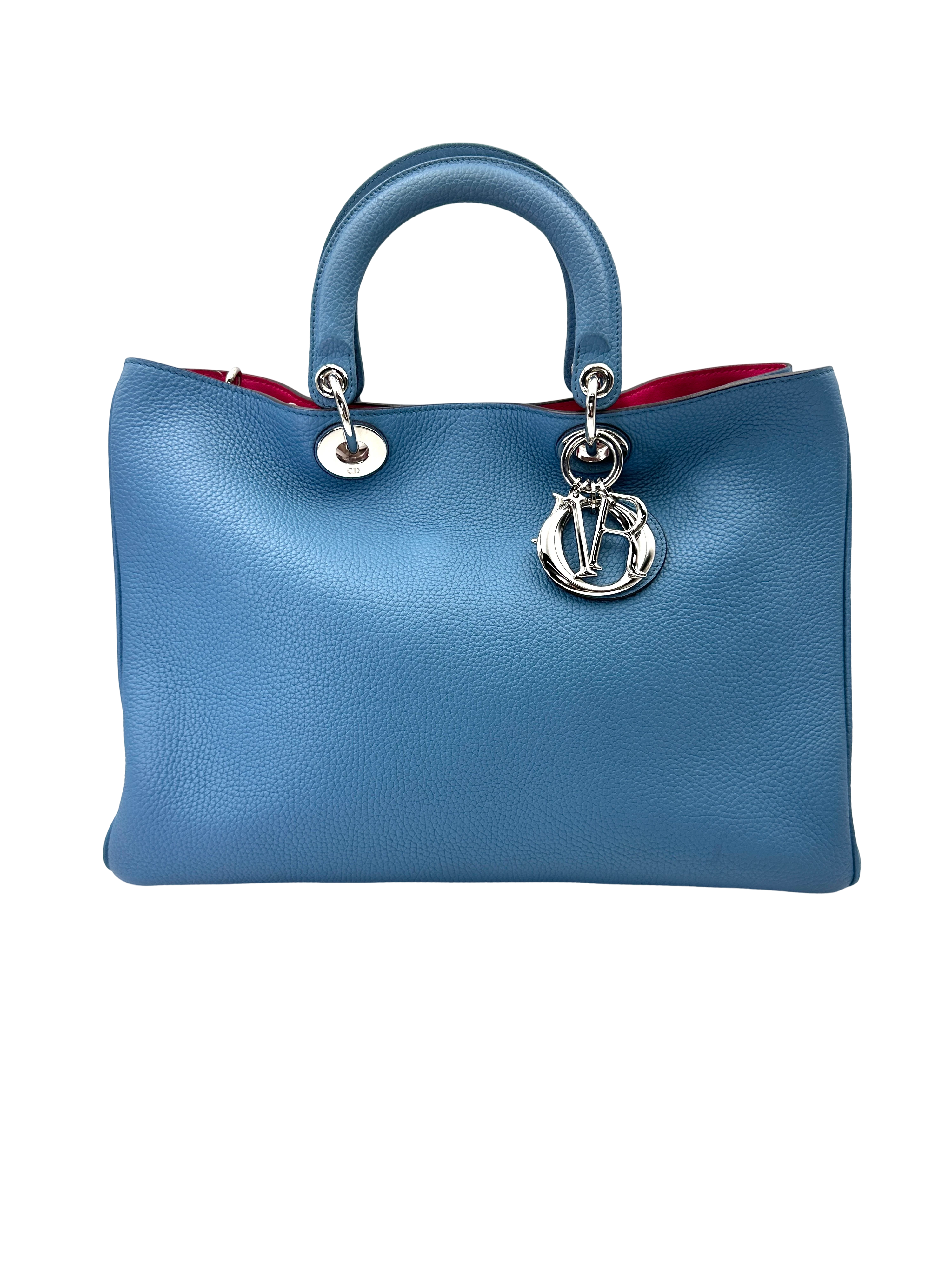 Christian Dior Diorissimo Blue Leather Shoulder Bag DR800