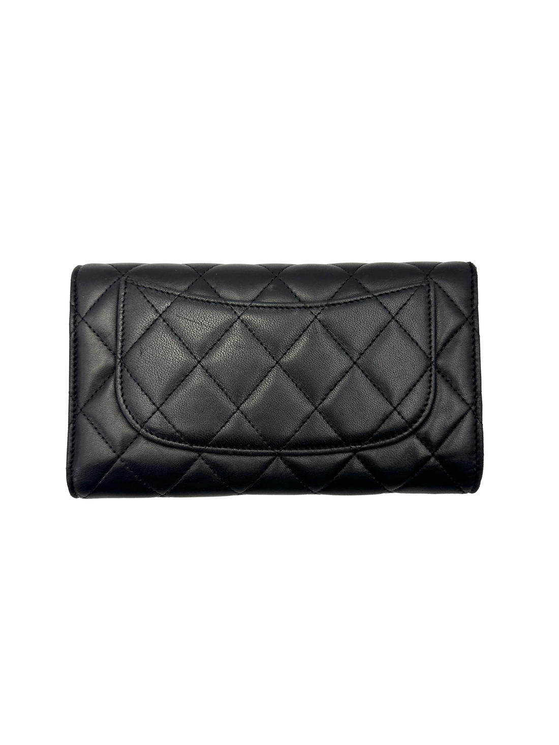 Chanel Classic Flap Black Quilted Leather Long Wallet(18***23) CC2165
