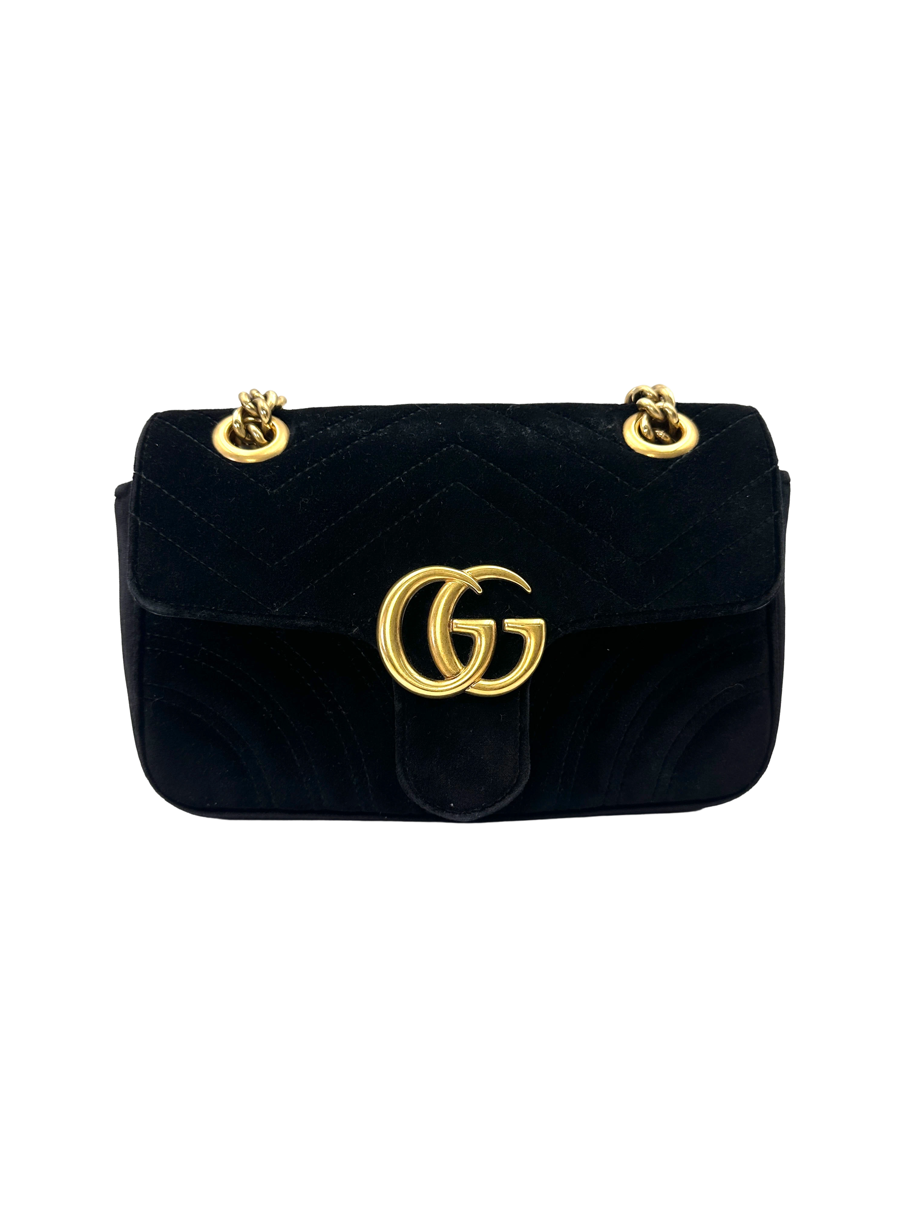 Gucci GG Marmont Black Velvet Shoulder Bag GG1323