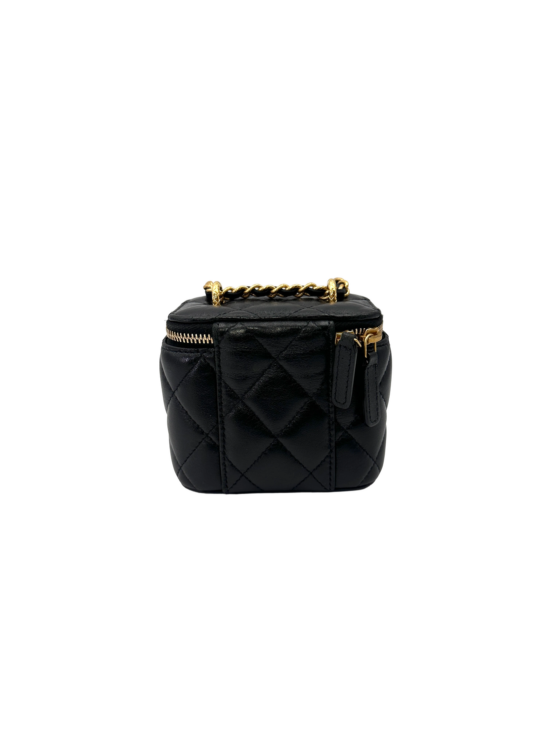 Chanel Black Quilted Lambskin Vanity Case With Gold Hardware(TA***GE) CC2166