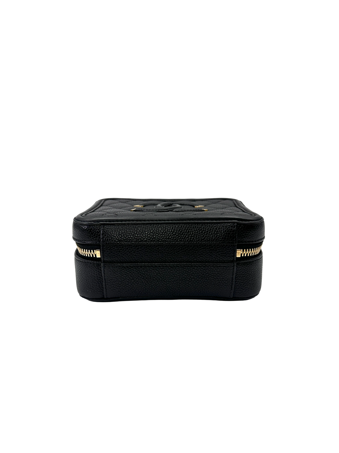 Chanel CC Filigree Black Quilted Leather Top Handle Vanity Case(26***54) CC2167