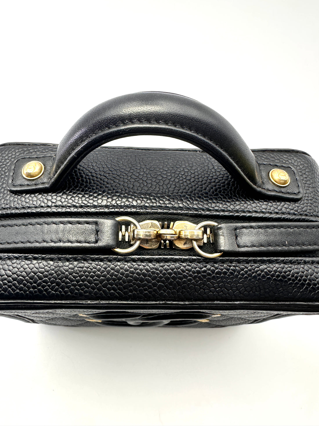 Chanel CC Filigree Black Quilted Leather Top Handle Vanity Case(26***54) CC2167
