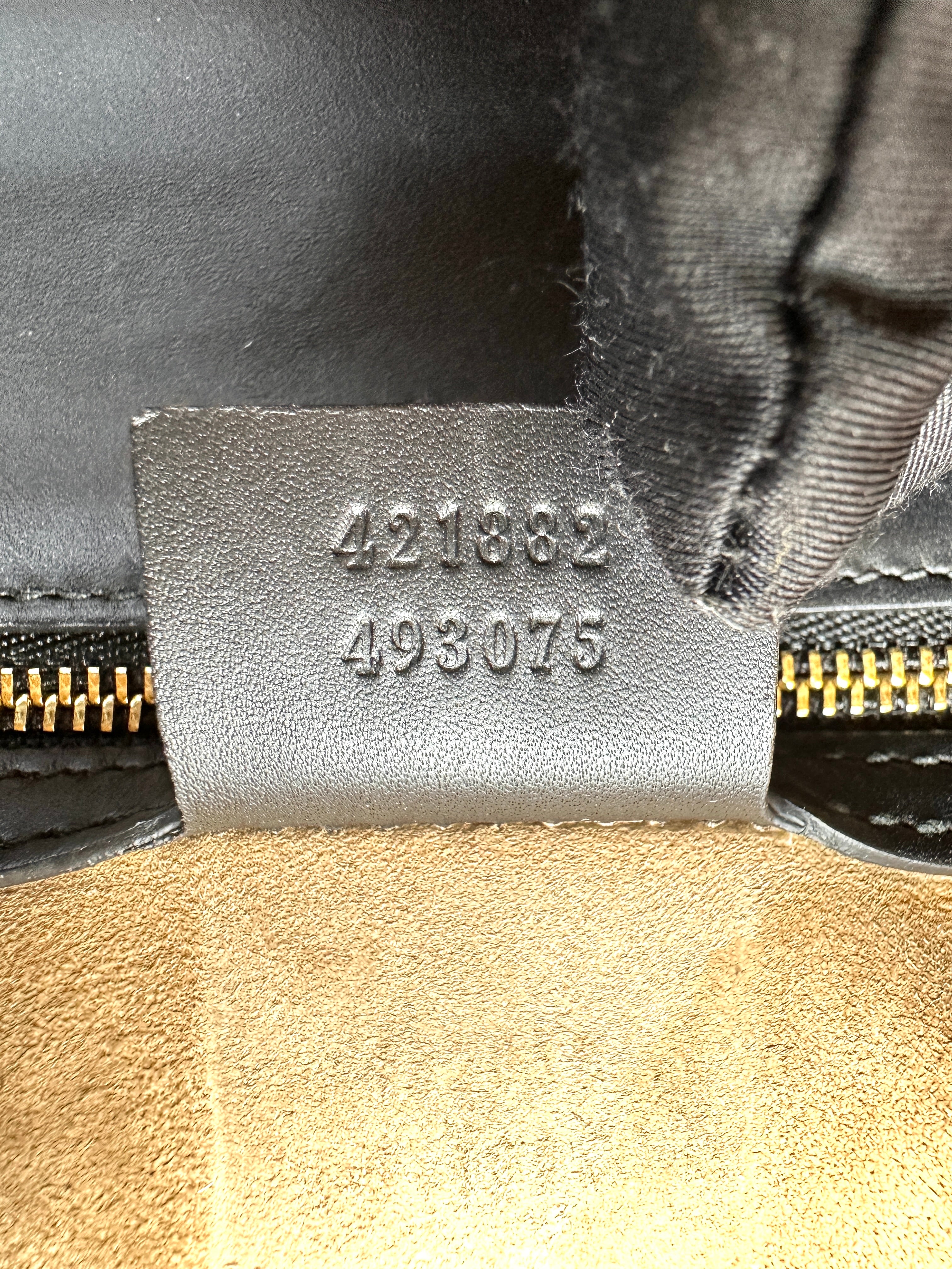 Gucci Sylvie Black Leather Medium Size Shoulder Bag GG1325