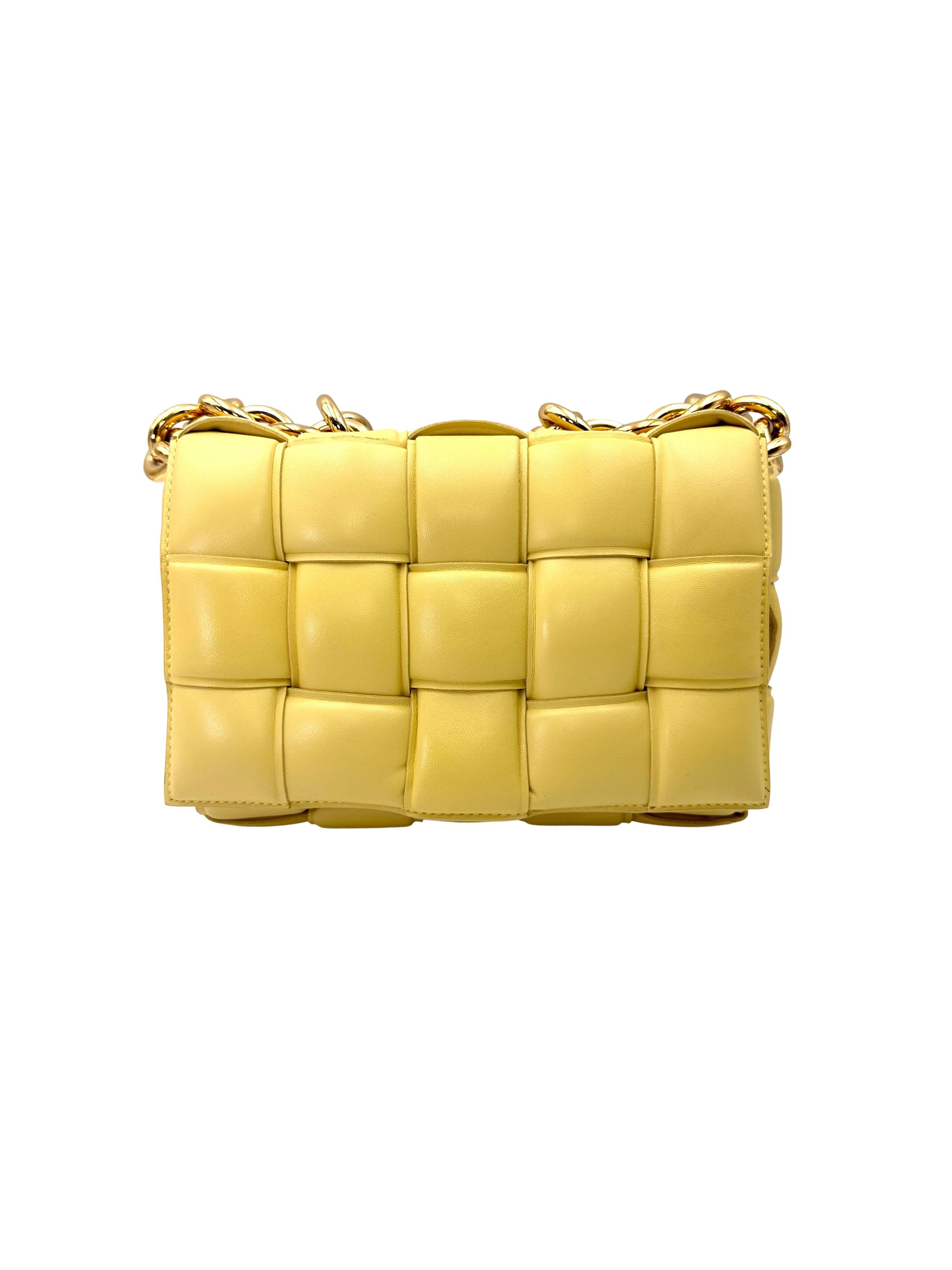 Bottega Veneta Padded Cassette Yellow Leather Shoulder Bag BV134