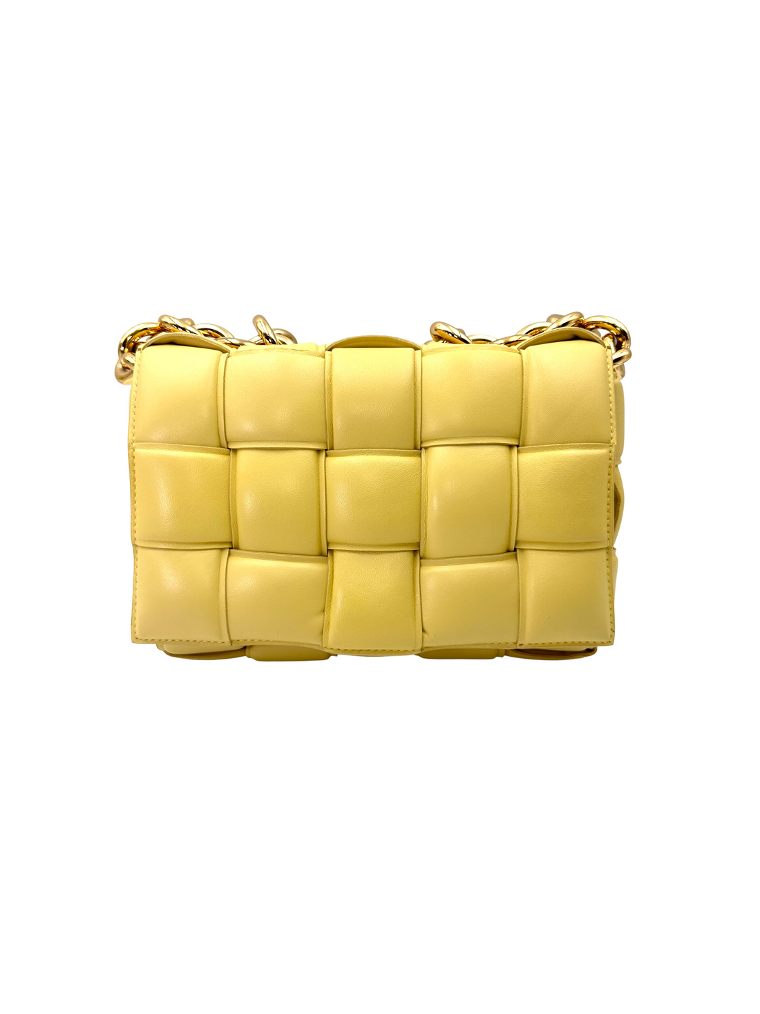 Bottega Veneta Padded Cassette Yellow Leather Shoulder Bag BV134