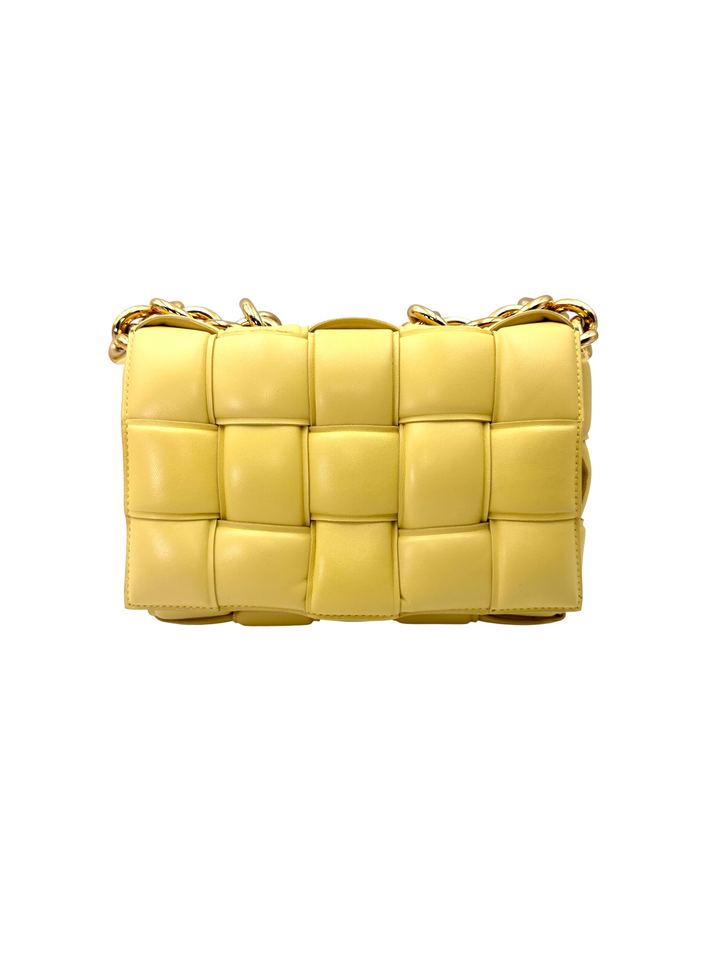 Bottega Veneta Padded Cassette Yellow Leather Shoulder Bag BV134