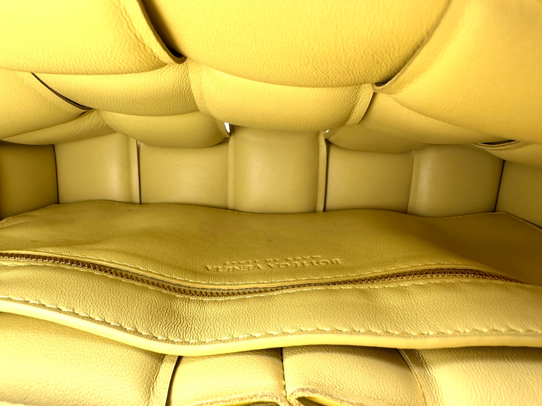 Bottega Veneta Padded Cassette Yellow Leather Shoulder Bag BV134