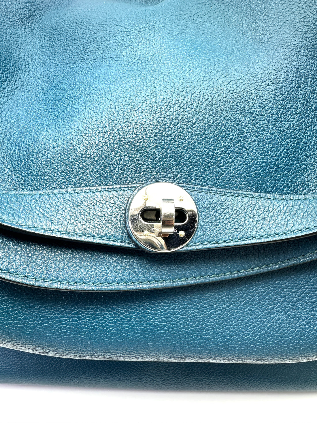 Hermes Lindy34 Blue Leather Handle Bag HR126