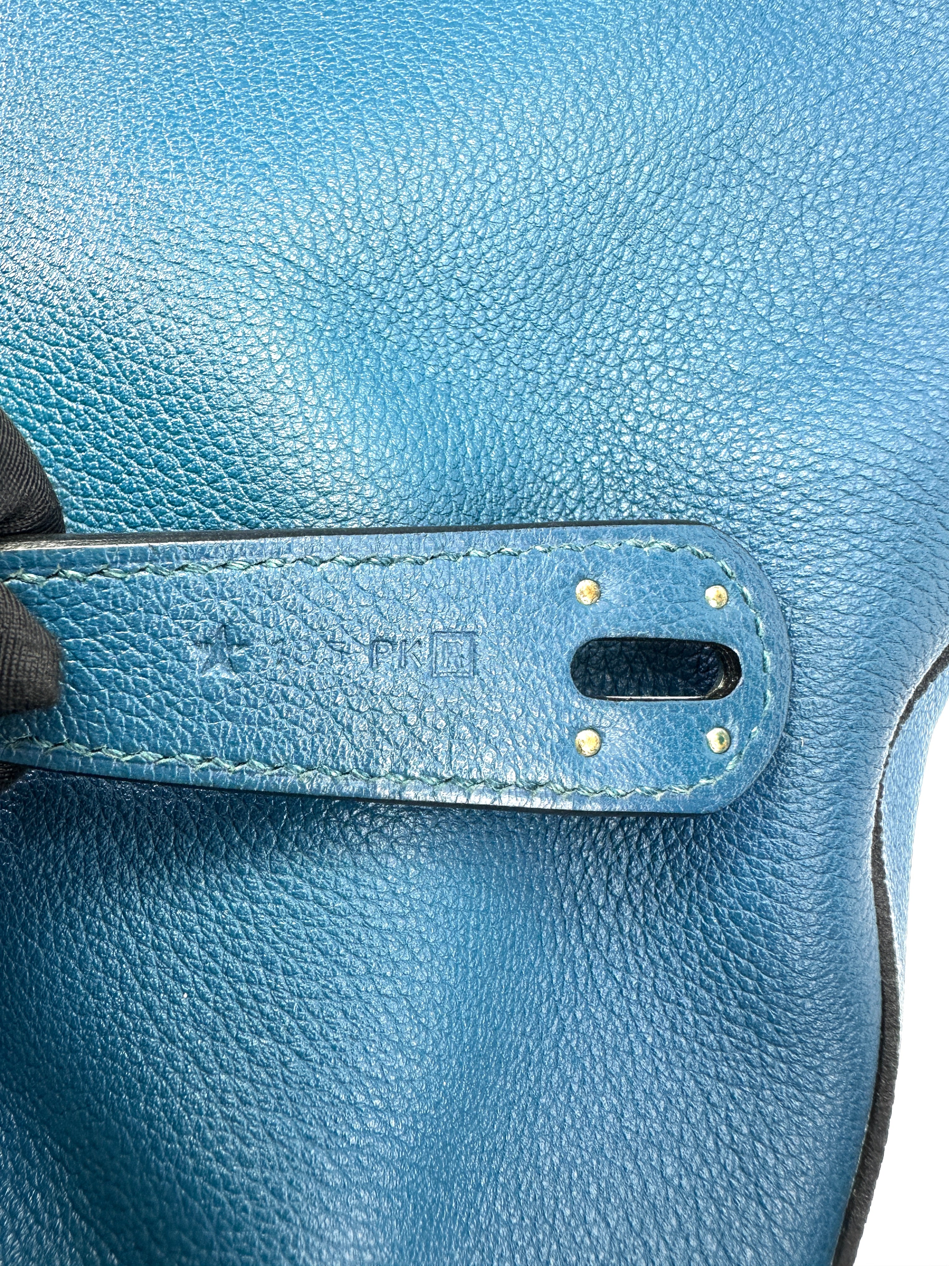Hermes Lindy34 Blue Leather Handle Bag HR126