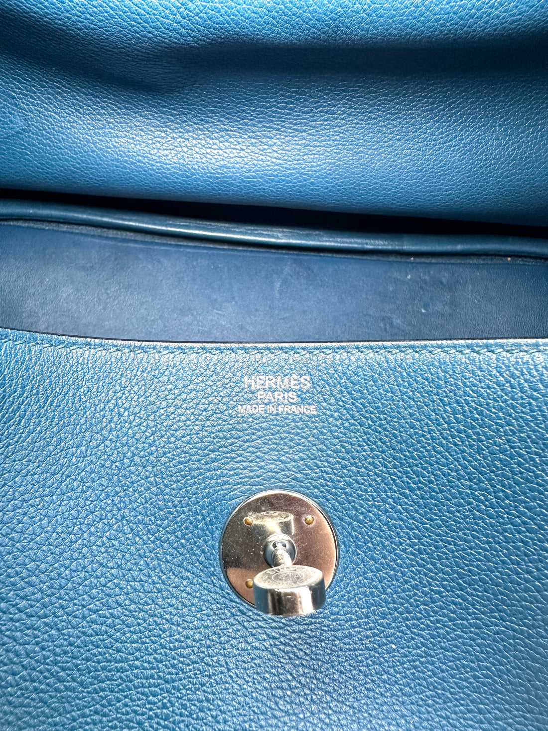 Hermes Lindy34 Blue Leather Handle Bag HR126