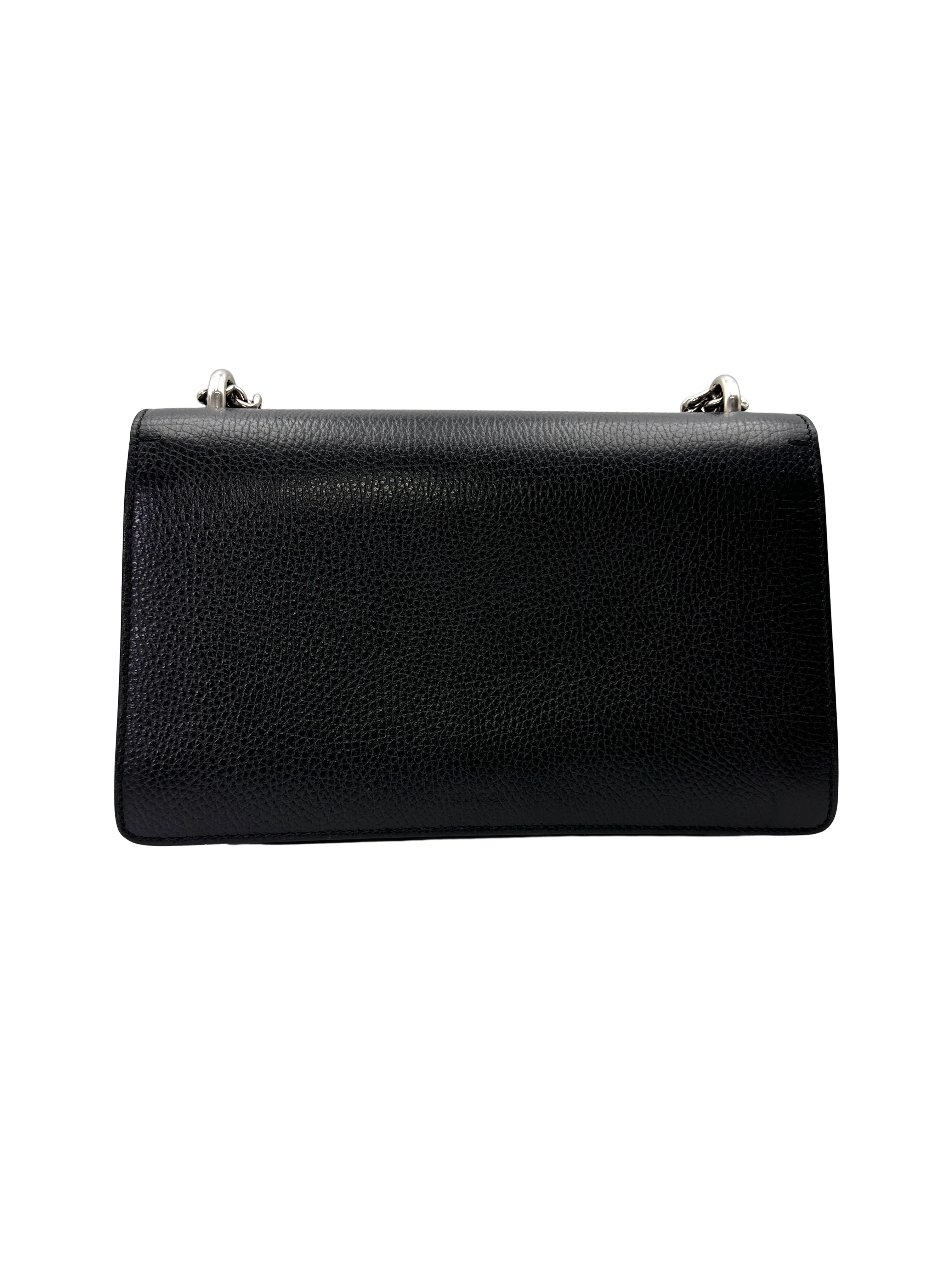 Gucci Dionysus Black Leather Medium Size Shoulder Bag GG1327