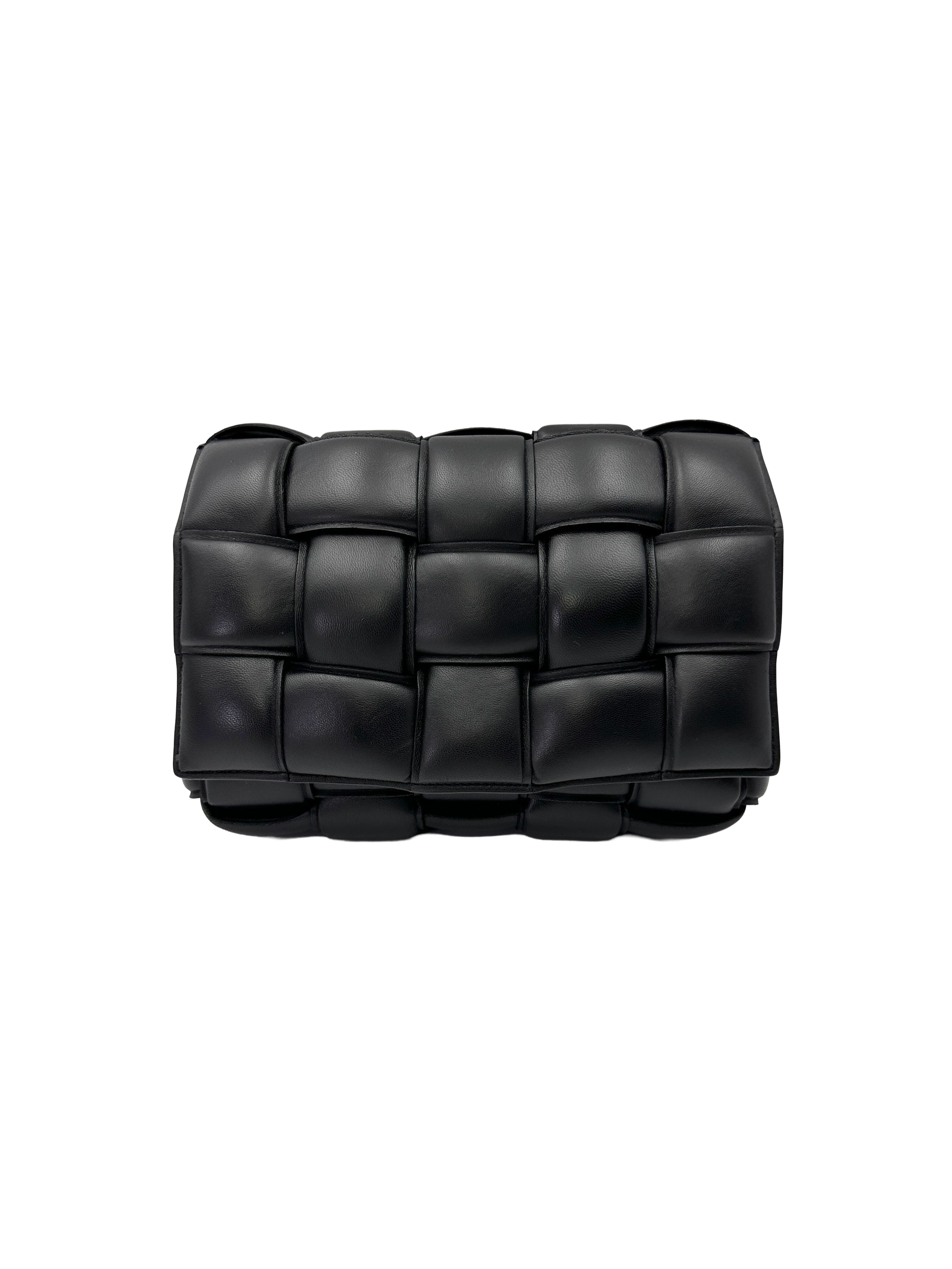 Bottega Veneta Padded Cassette Black Leather Shoulder Bag BV135