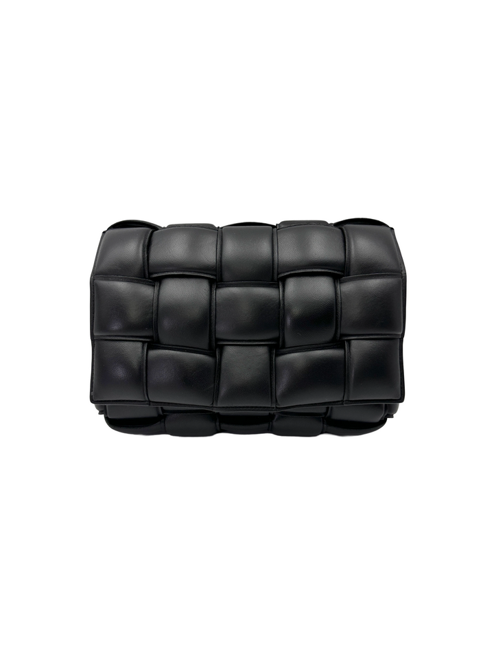 Bottega Veneta Padded Cassette Black Leather Shoulder Bag BV135