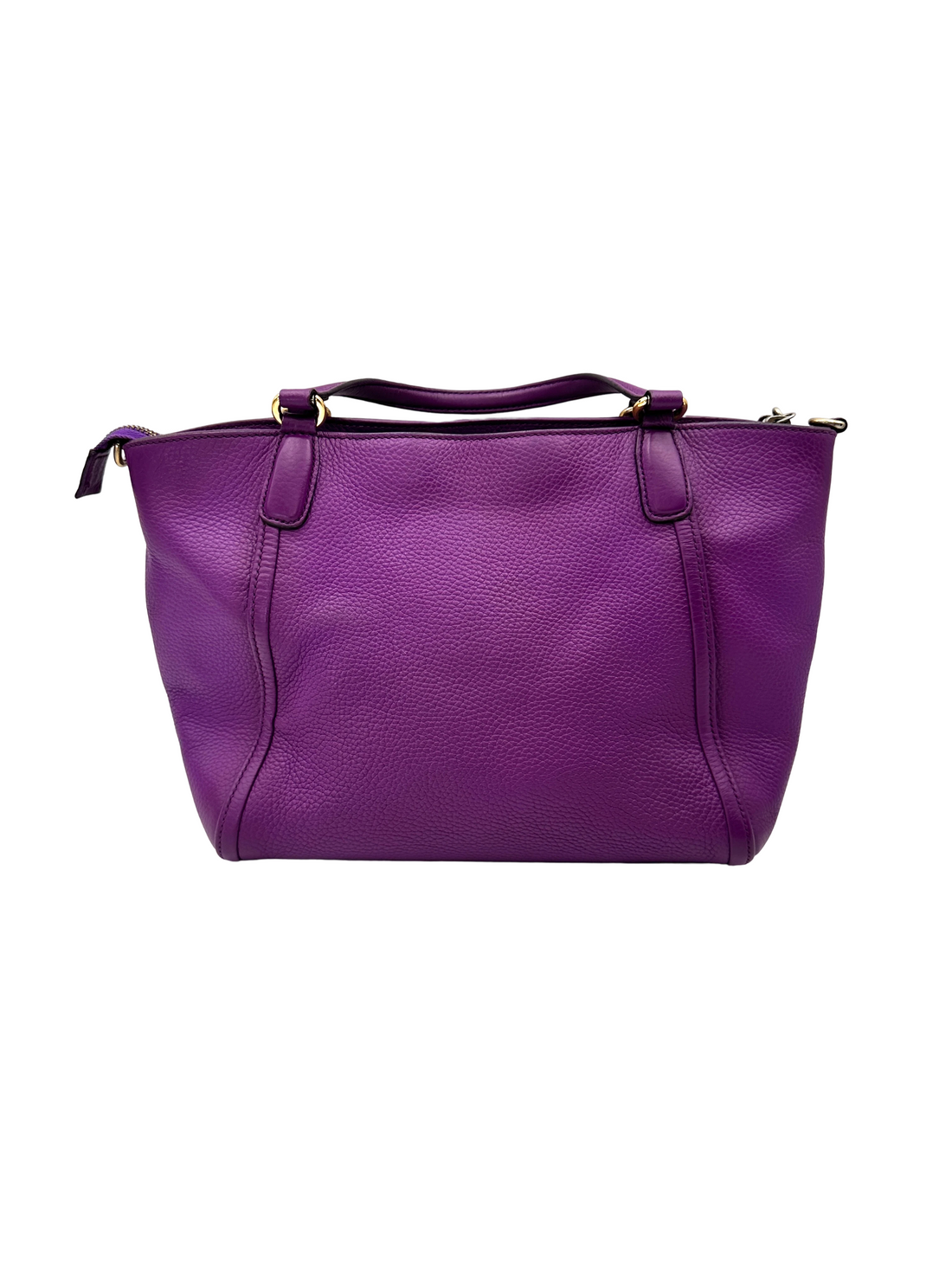 Gucci Soho Purple Leather Tote Handle Bag GG1329