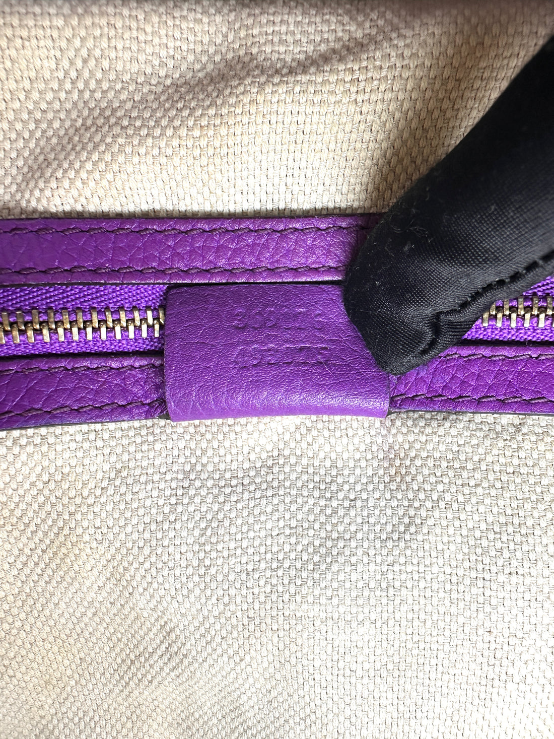 Gucci Soho Purple Leather Tote Handle Bag GG1329