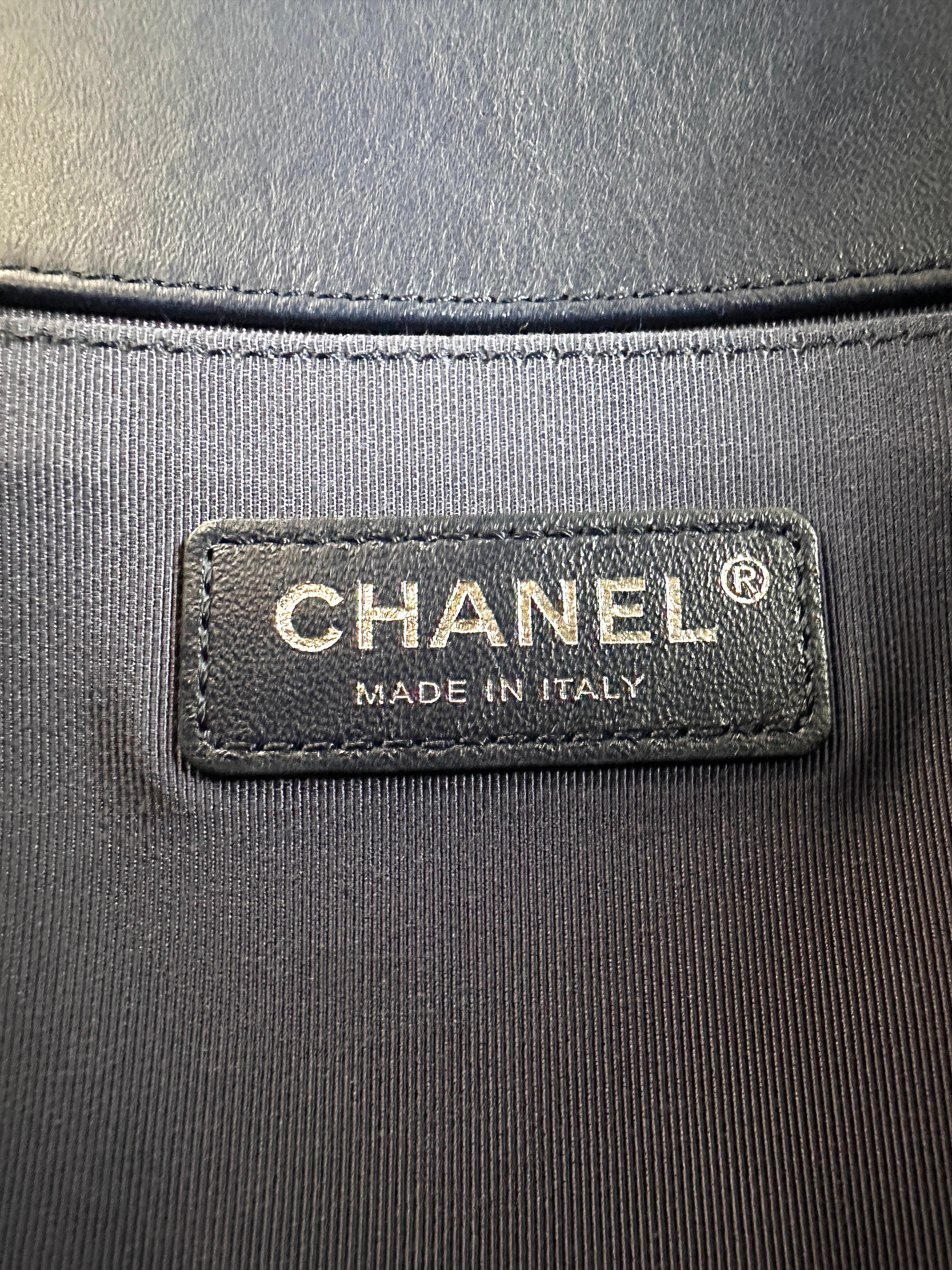 Chanel LeBoy Navy Quilted Leather Flap Bag With Silver Buckle(24***82) CC2173