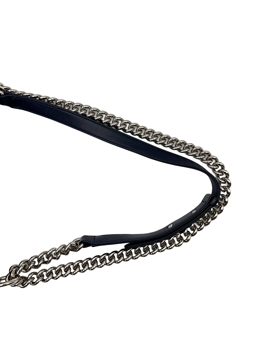 Chanel LeBoy Navy Quilted Leather Flap Bag With Silver Buckle(24***82) CC2173