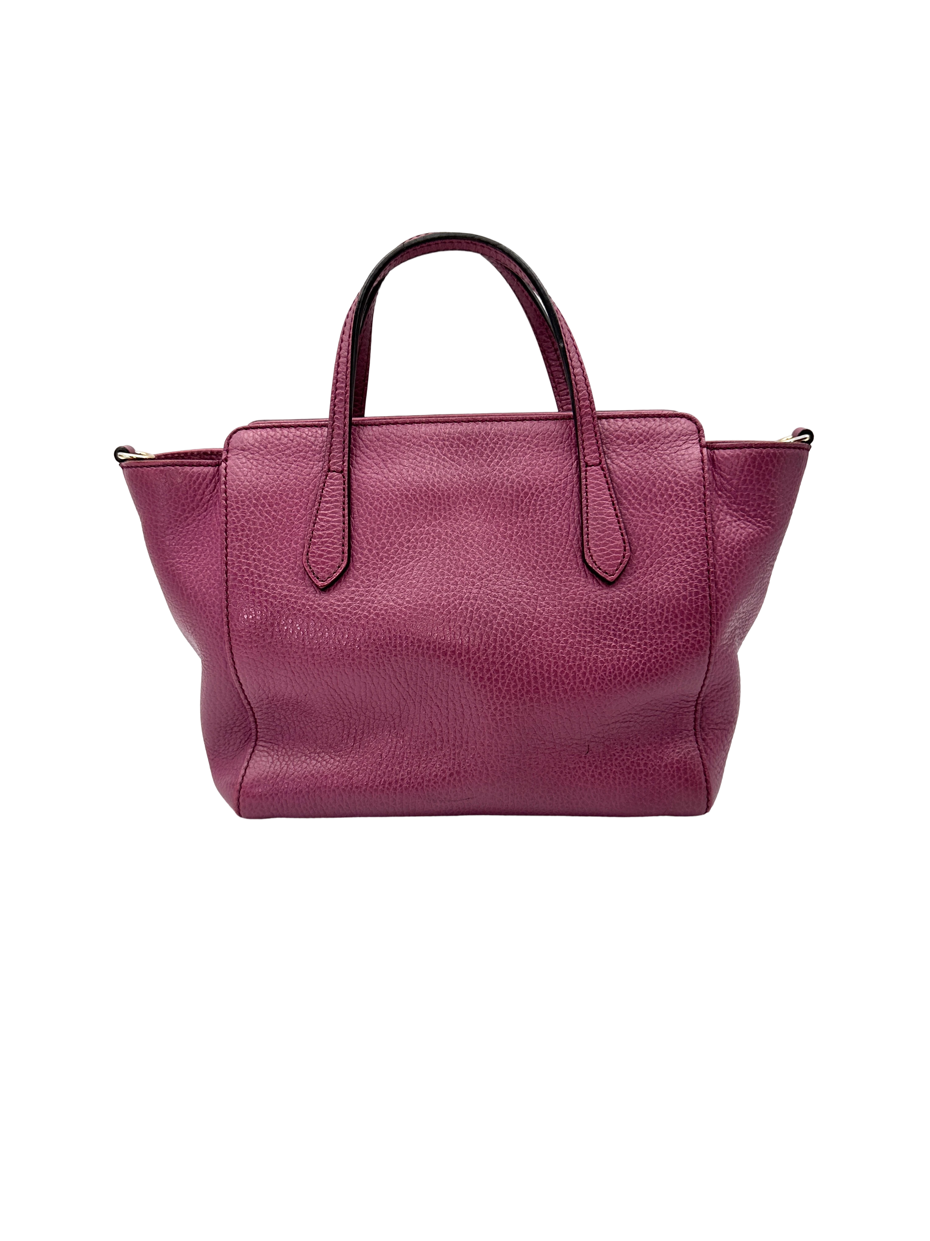 Gucci Swings Dark Red Leather Handle Bag GG1328