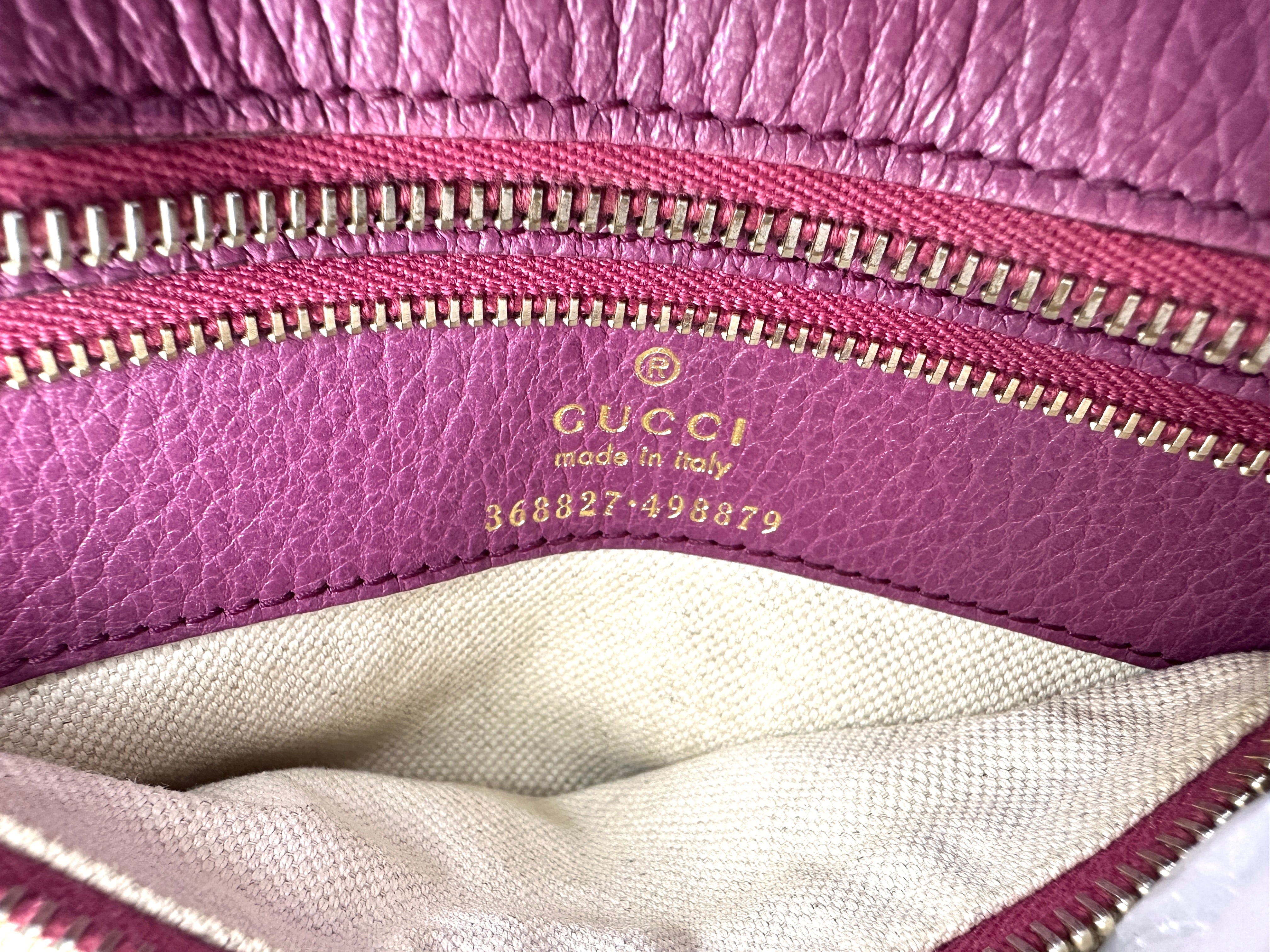 Gucci Swings Dark Red Leather Handle Bag GG1328