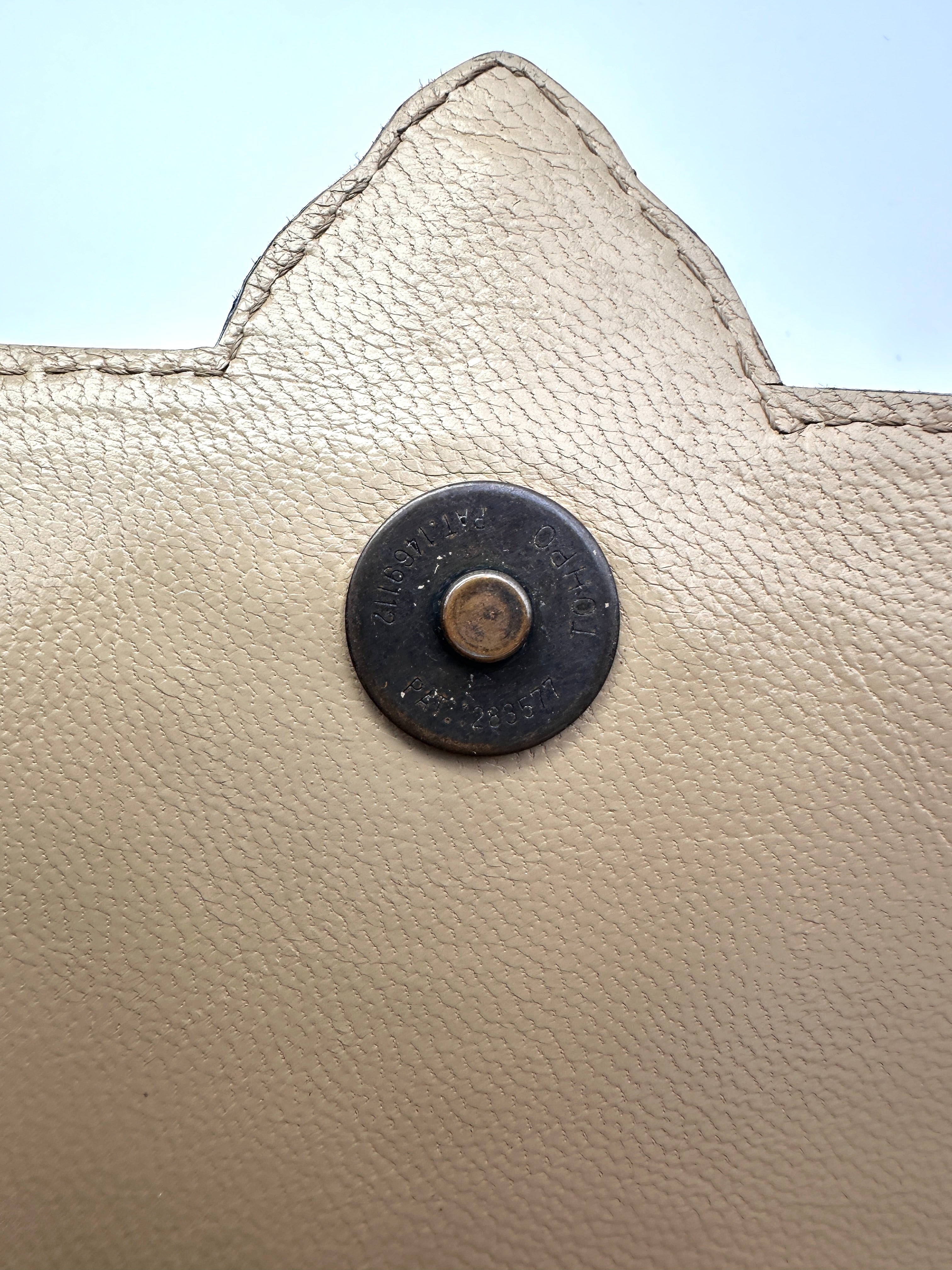Saint Laurent Yves Cassandra Beige Lizard Embossed Leather Shoulder Bag SL262