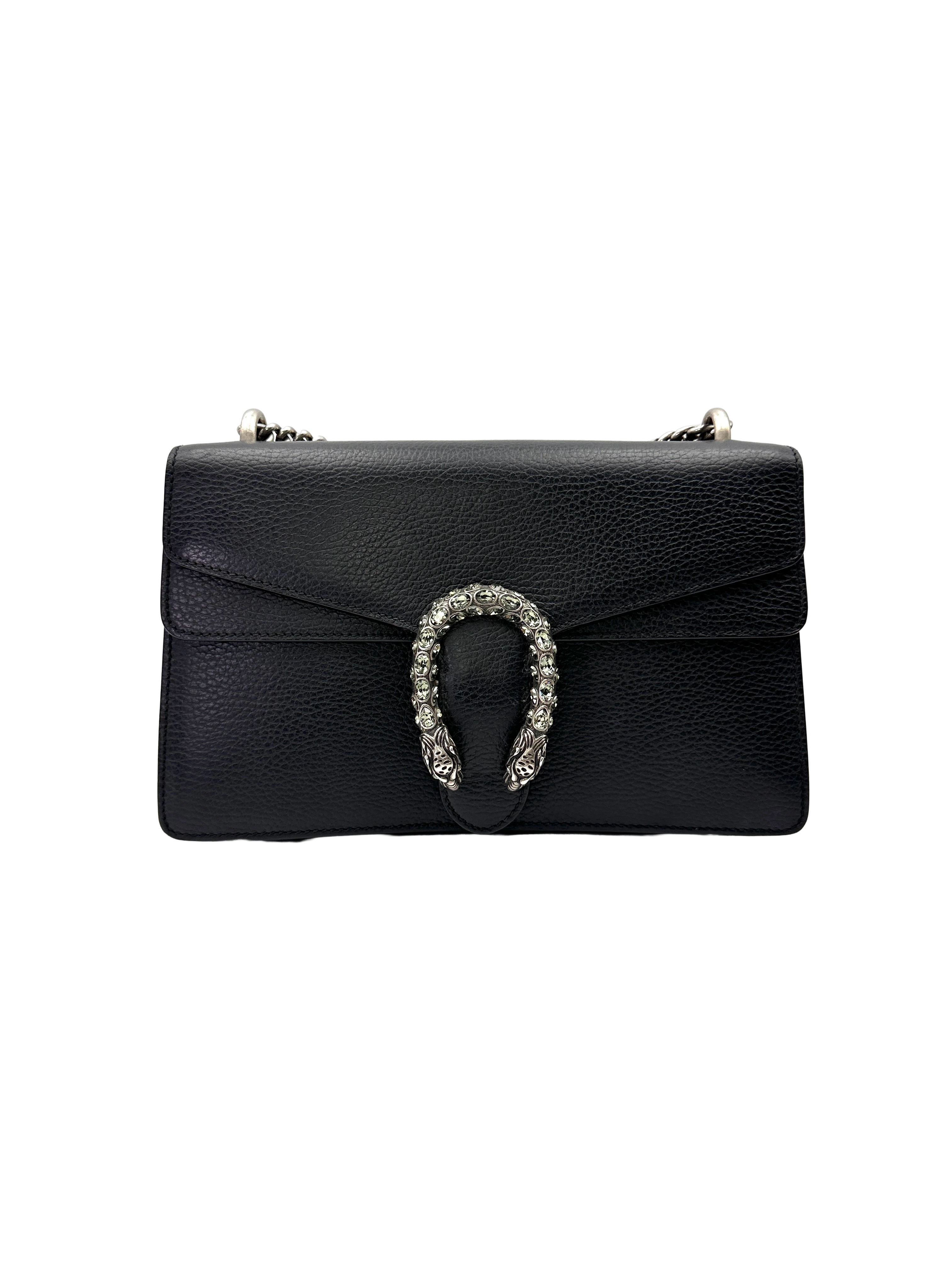 Gucci Dionysus Black Leather Shoulder Bag GG1330