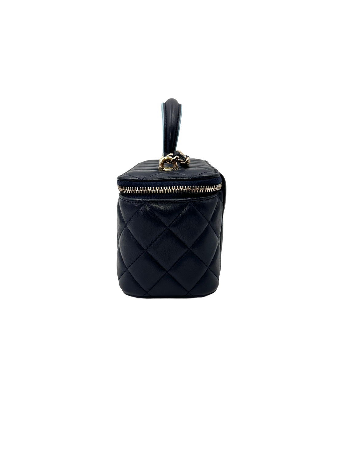 Chanel Navy Quilted Lambskin Top Handle Vanity Case(LT***CH) CC2177