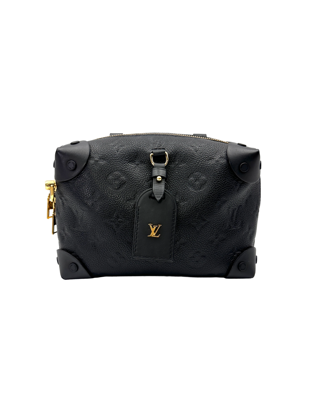 Louis Vuitton Petite Malle Souple Black Monogram Empreinte Handle Bag LV3038