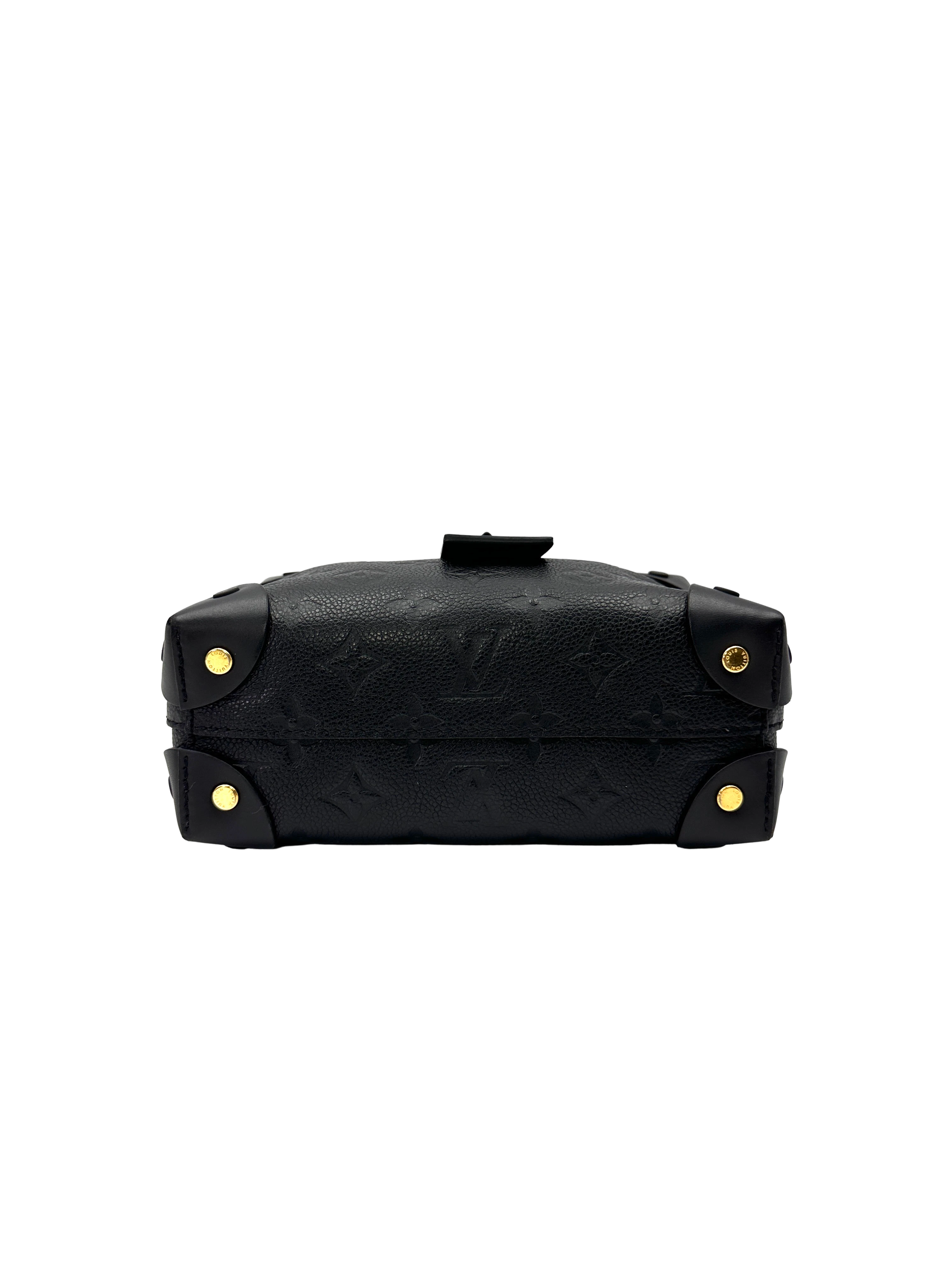 Louis Vuitton Petite Malle Souple Black Monogram Empreinte Handle Bag LV3038