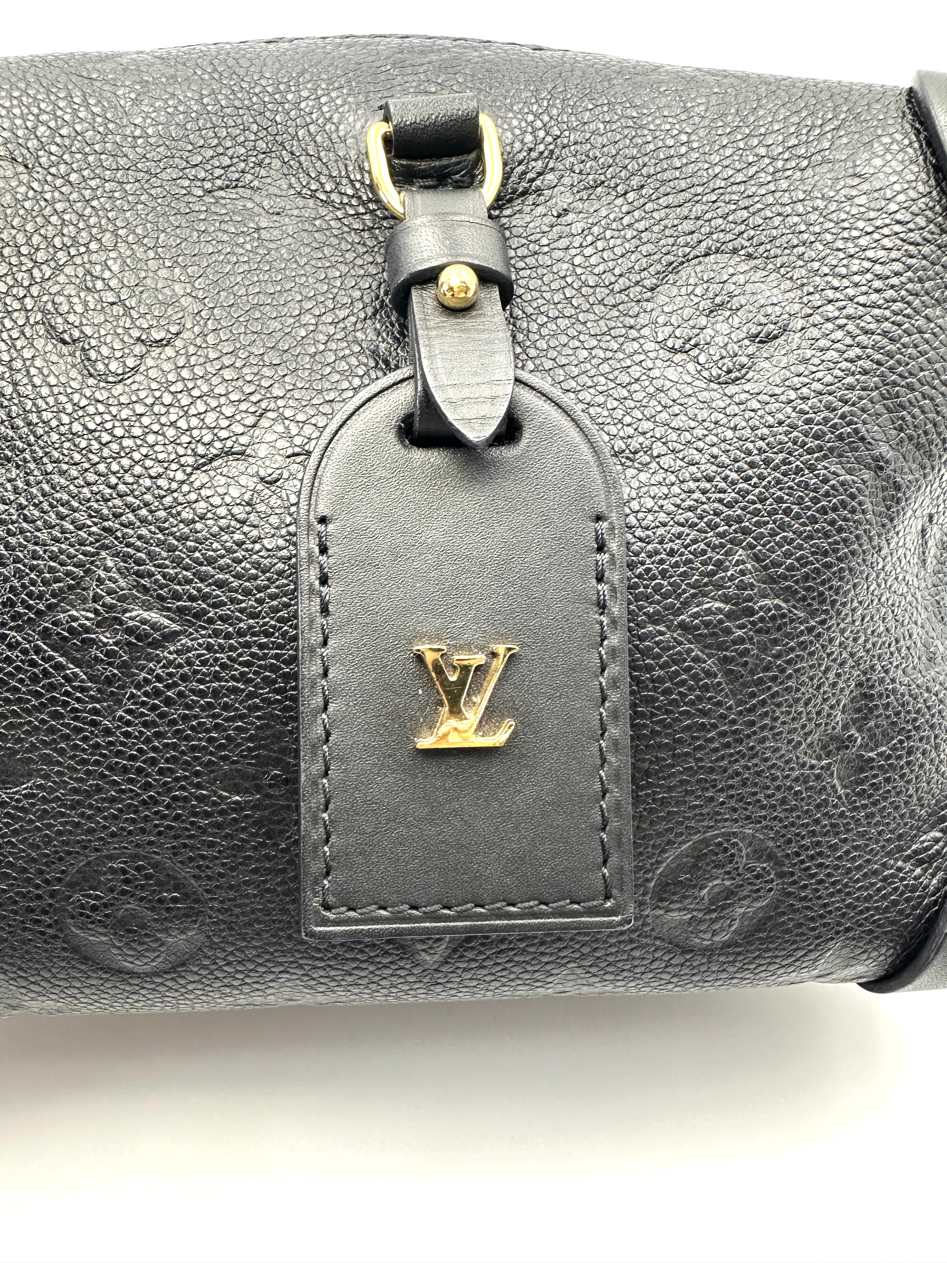 Louis Vuitton Petite Malle Souple Black Monogram Empreinte Handle Bag LV3038