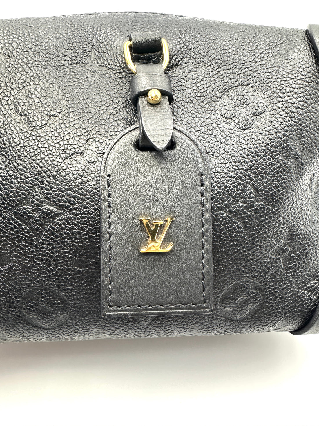 Louis Vuitton Petite Malle Souple Black Monogram Empreinte Handle Bag LV3038