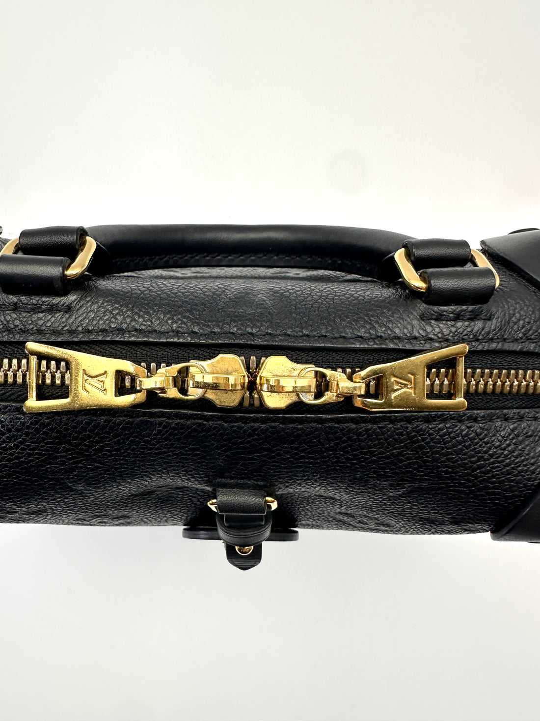 Louis Vuitton Petite Malle Souple Black Monogram Empreinte Handle Bag LV3038