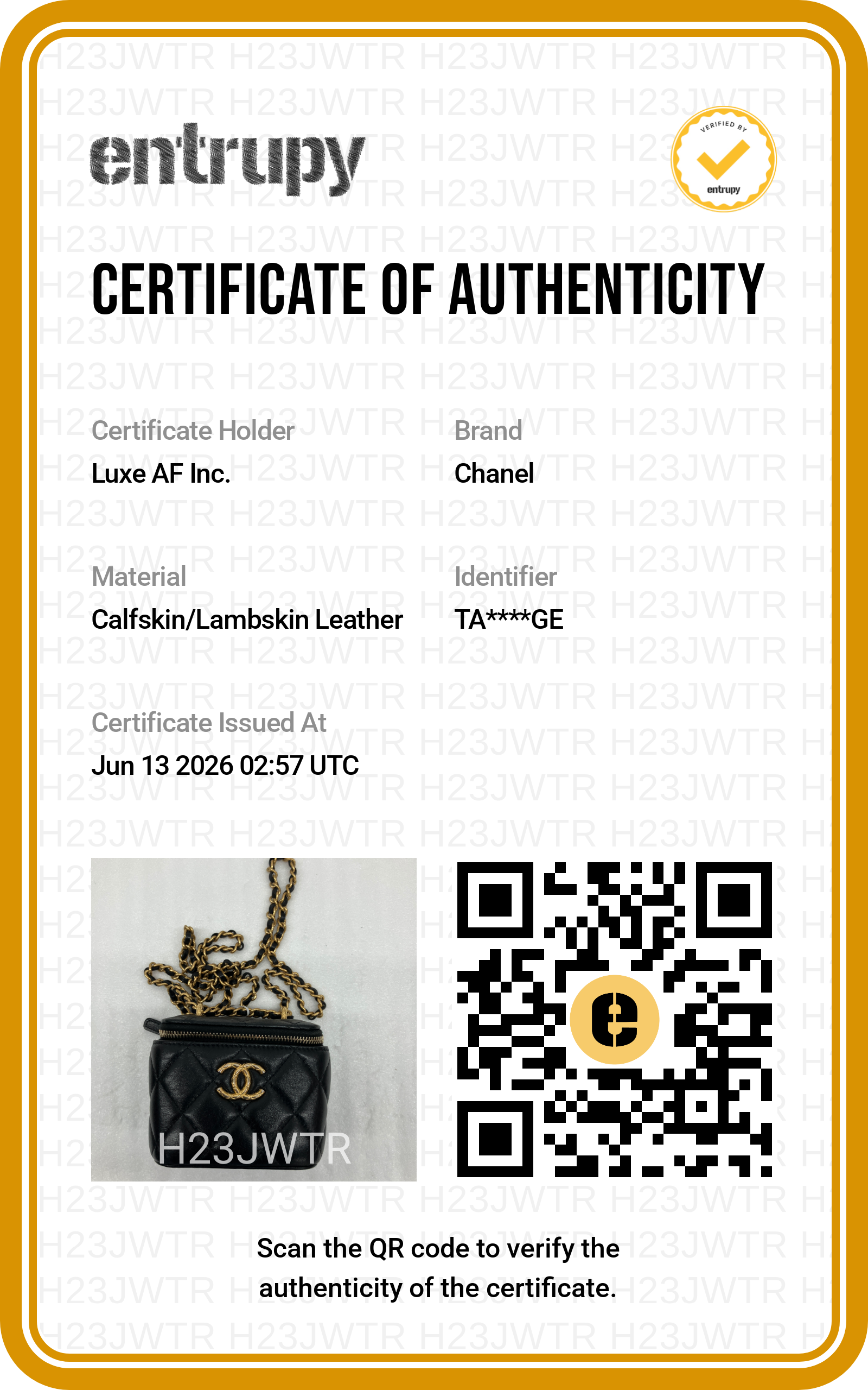 Chanel Black Quilted Lambskin Vanity Case With Gold Hardware(TA***GE) CC2166