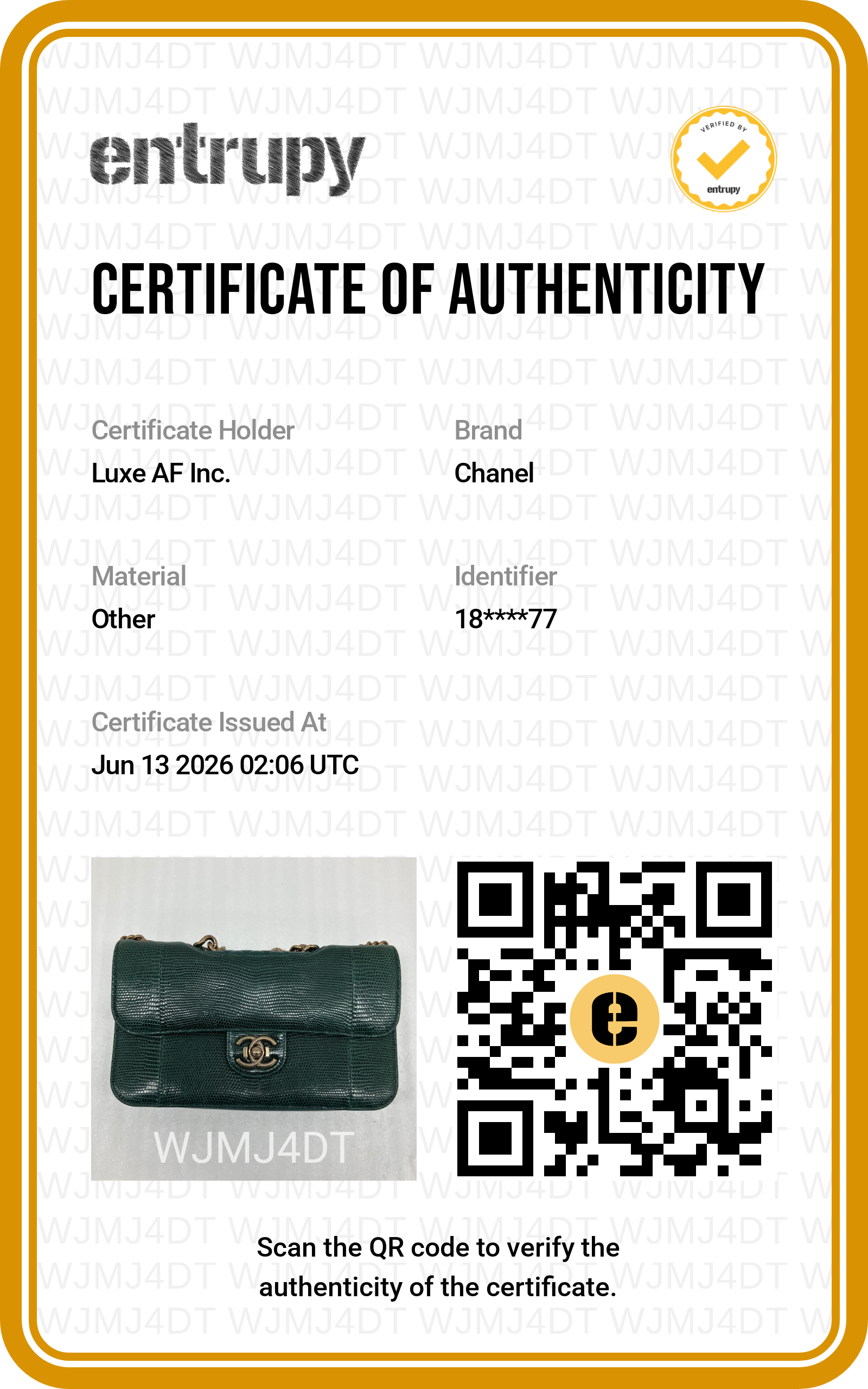 Chanel Green Embossed Lizard Leather Shoulder Bag(18***77) IRIS243