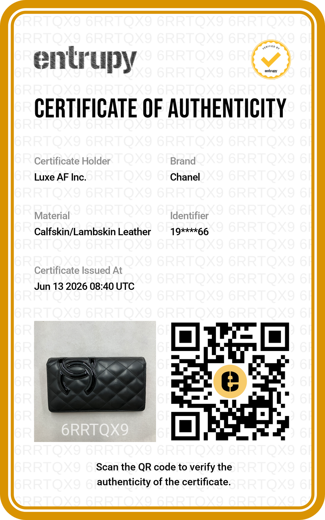 Chanel Cambon Line Black Quilted Leather Wallet(19***66) CC2178