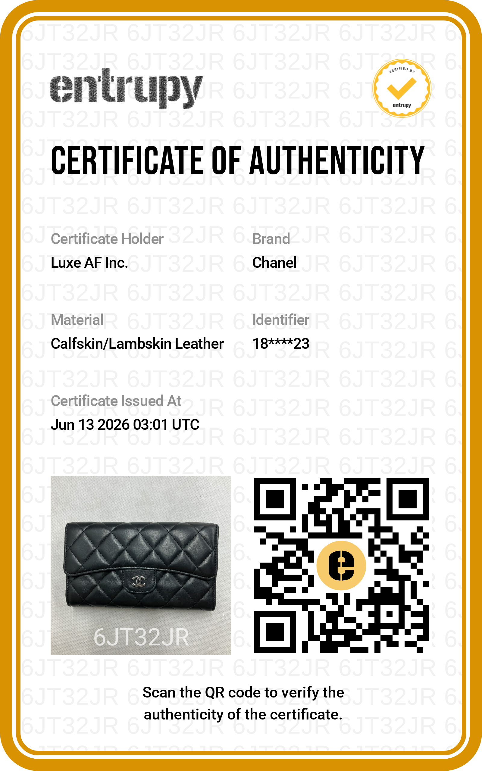 Chanel Classic Flap Black Quilted Leather Long Wallet(18***23) CC2165