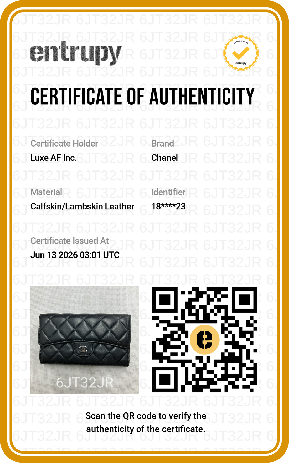 Chanel Classic Flap Black Quilted Leather Long Wallet(18***23) CC2165