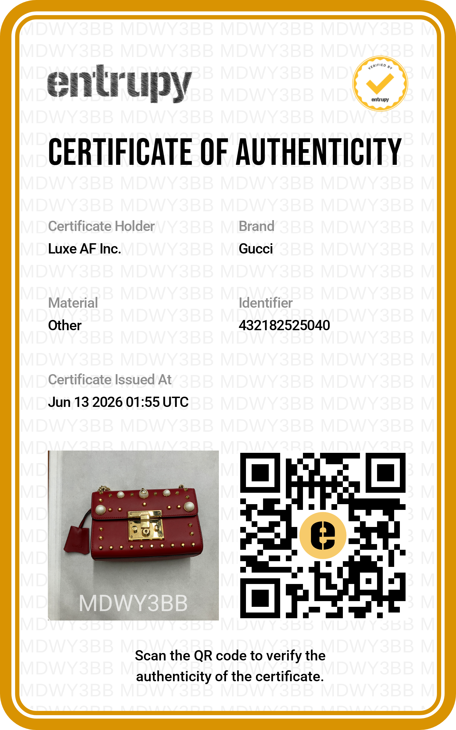 Gucci Padlock Red Pearl Studded Leather Chain Bag With Gold Hardware GG1322