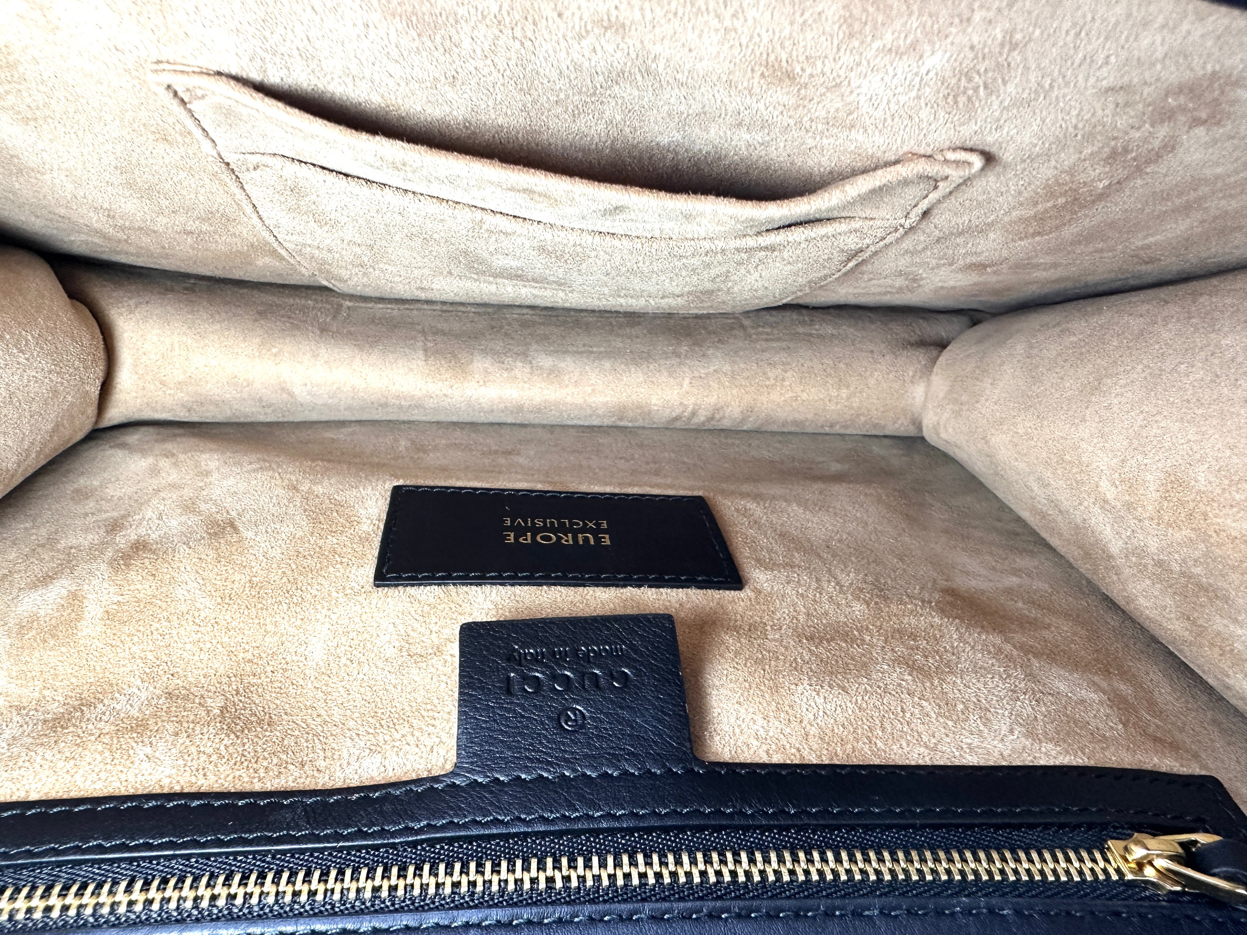 Gucci Sylvie Green Python Leather Large Size Handle Bag GG1331