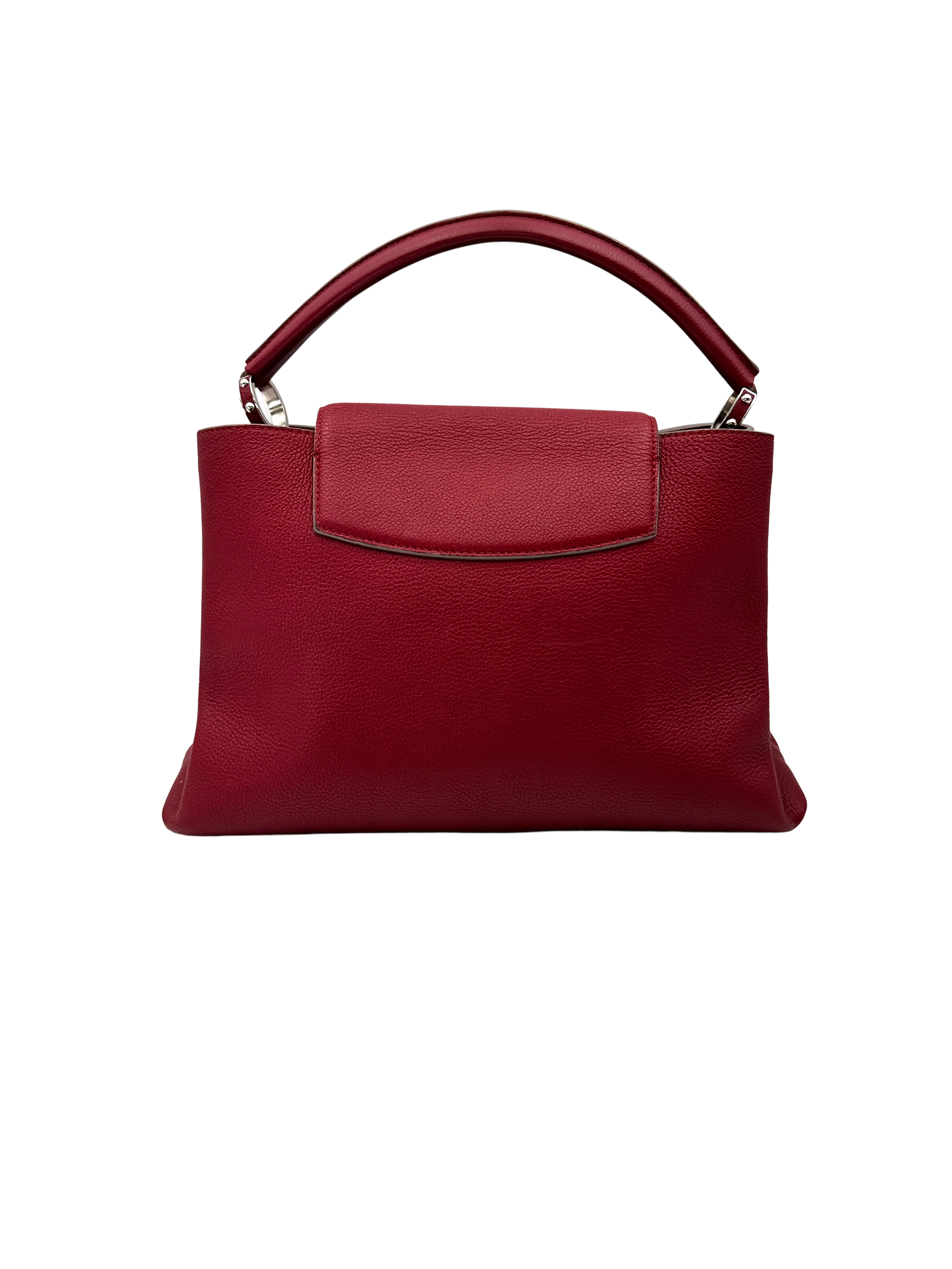 Louis Vuitton Capucines Red Taurillon Leather Handle Bag LV3047