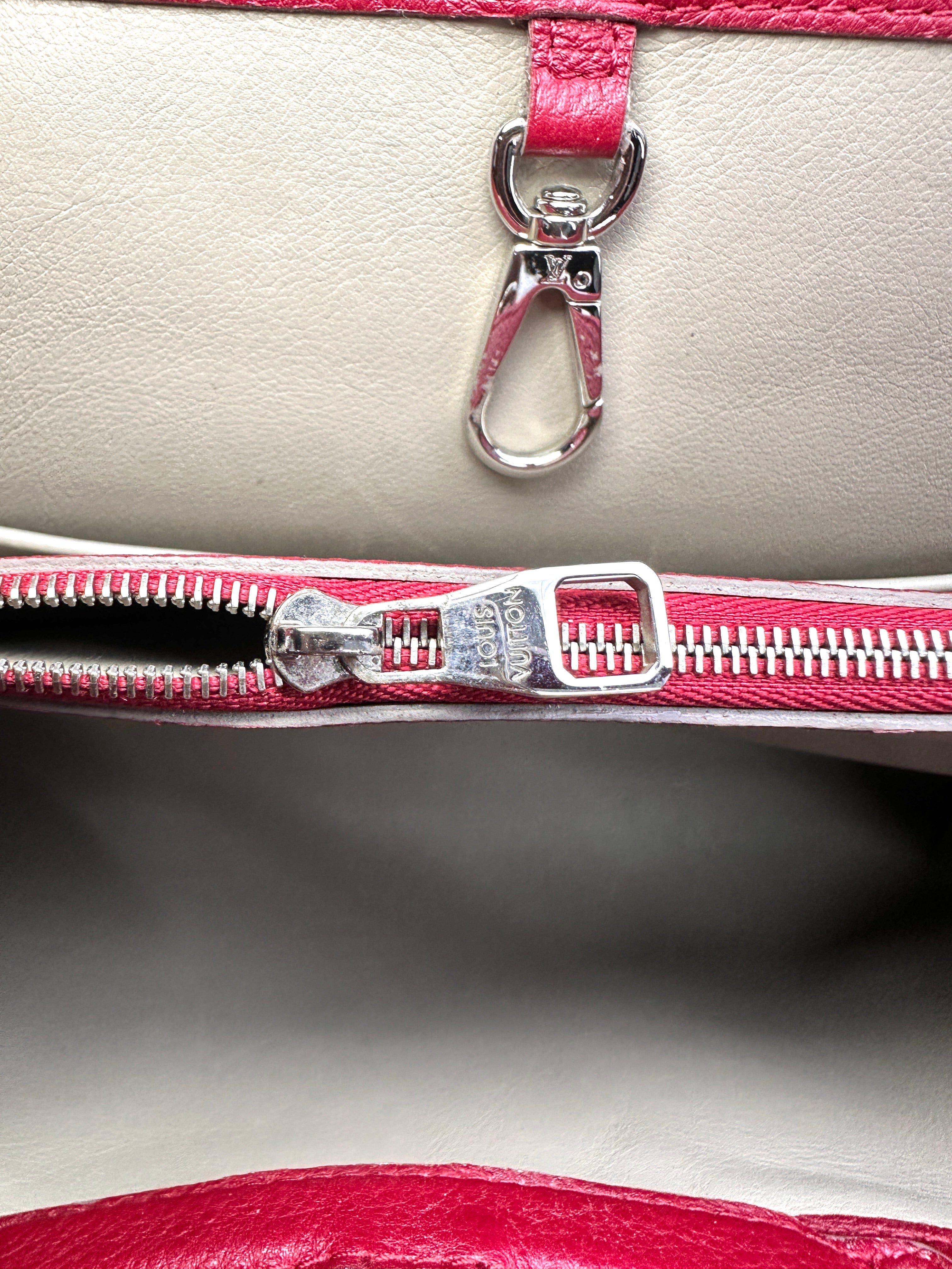 Louis Vuitton Capucines Red Taurillon Leather Handle Bag LV3047